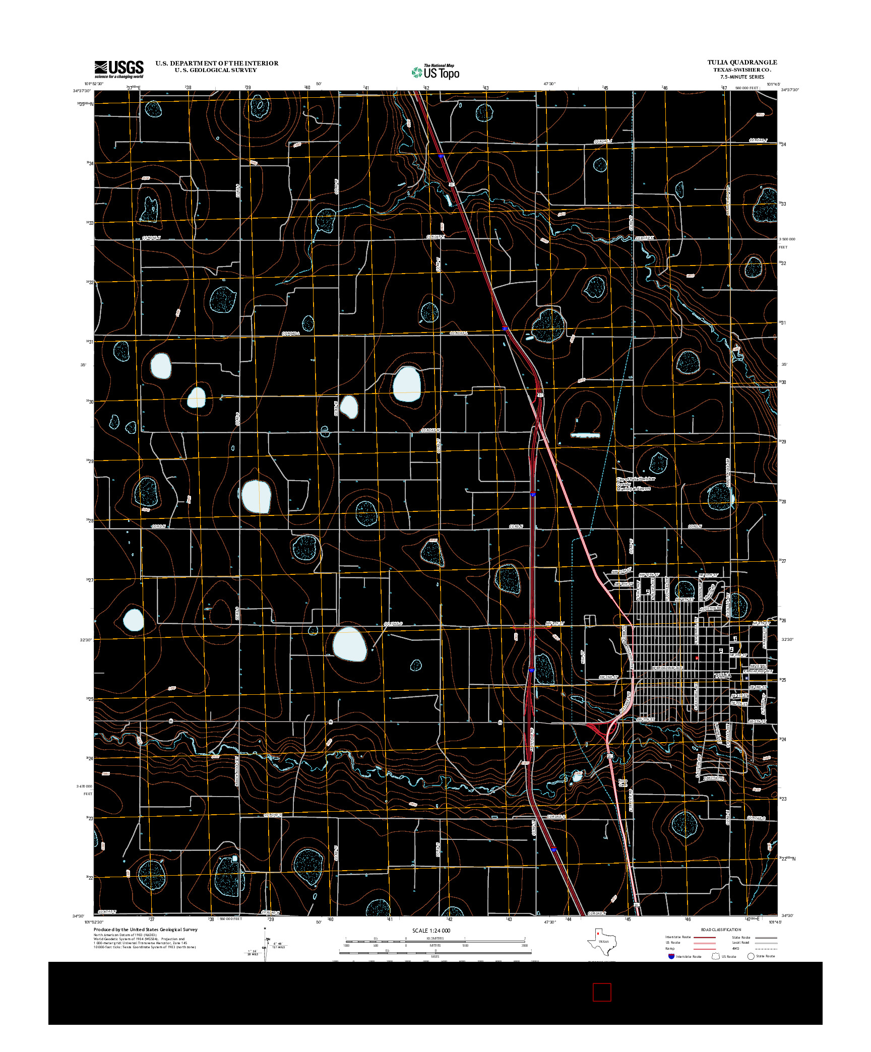 USGS US TOPO 7.5-MINUTE MAP FOR TULIA, TX 2012