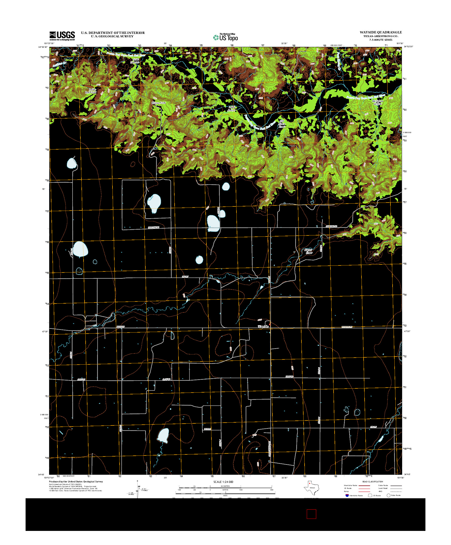 USGS US TOPO 7.5-MINUTE MAP FOR WAYSIDE, TX 2012