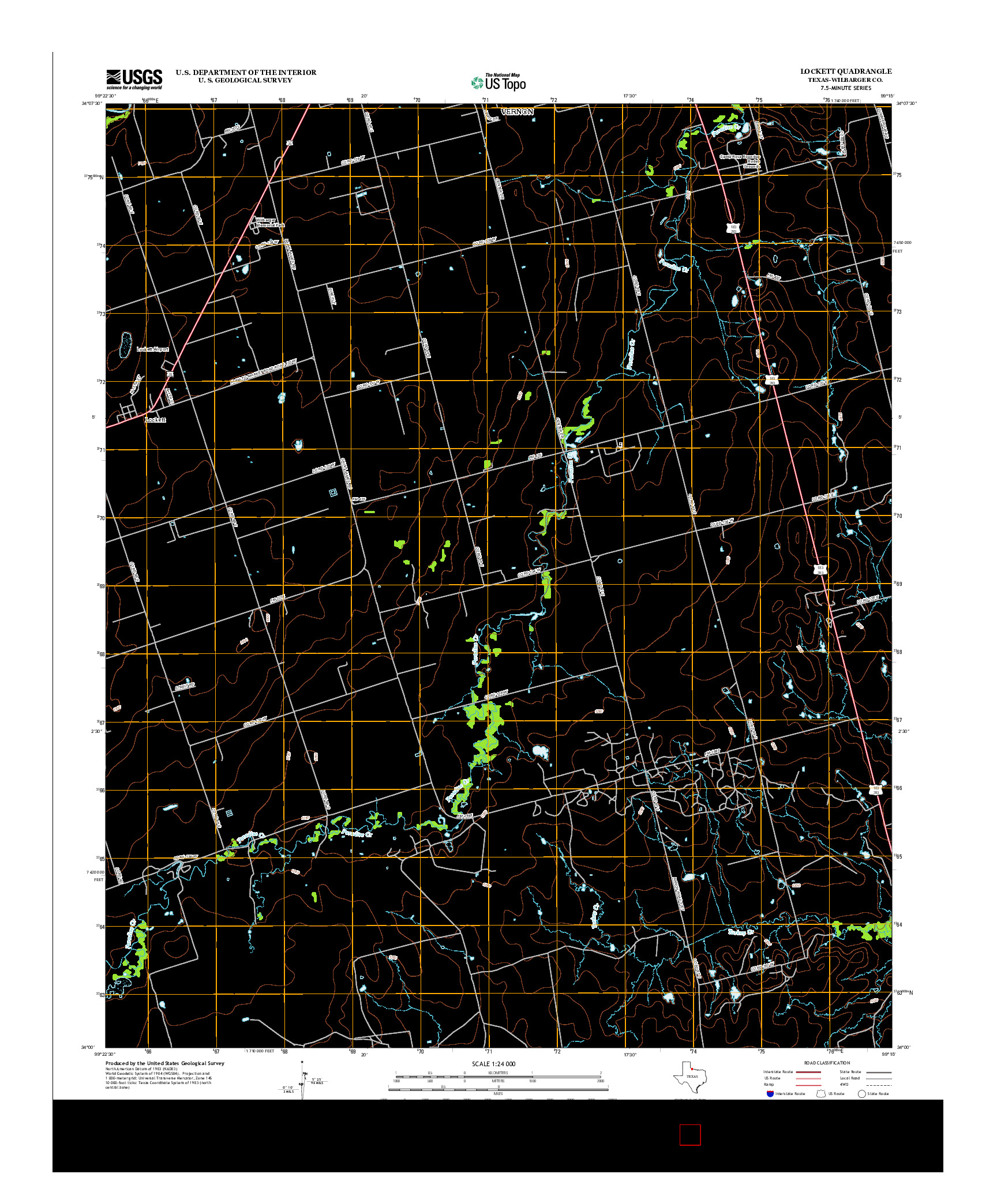 USGS US TOPO 7.5-MINUTE MAP FOR LOCKETT, TX 2012