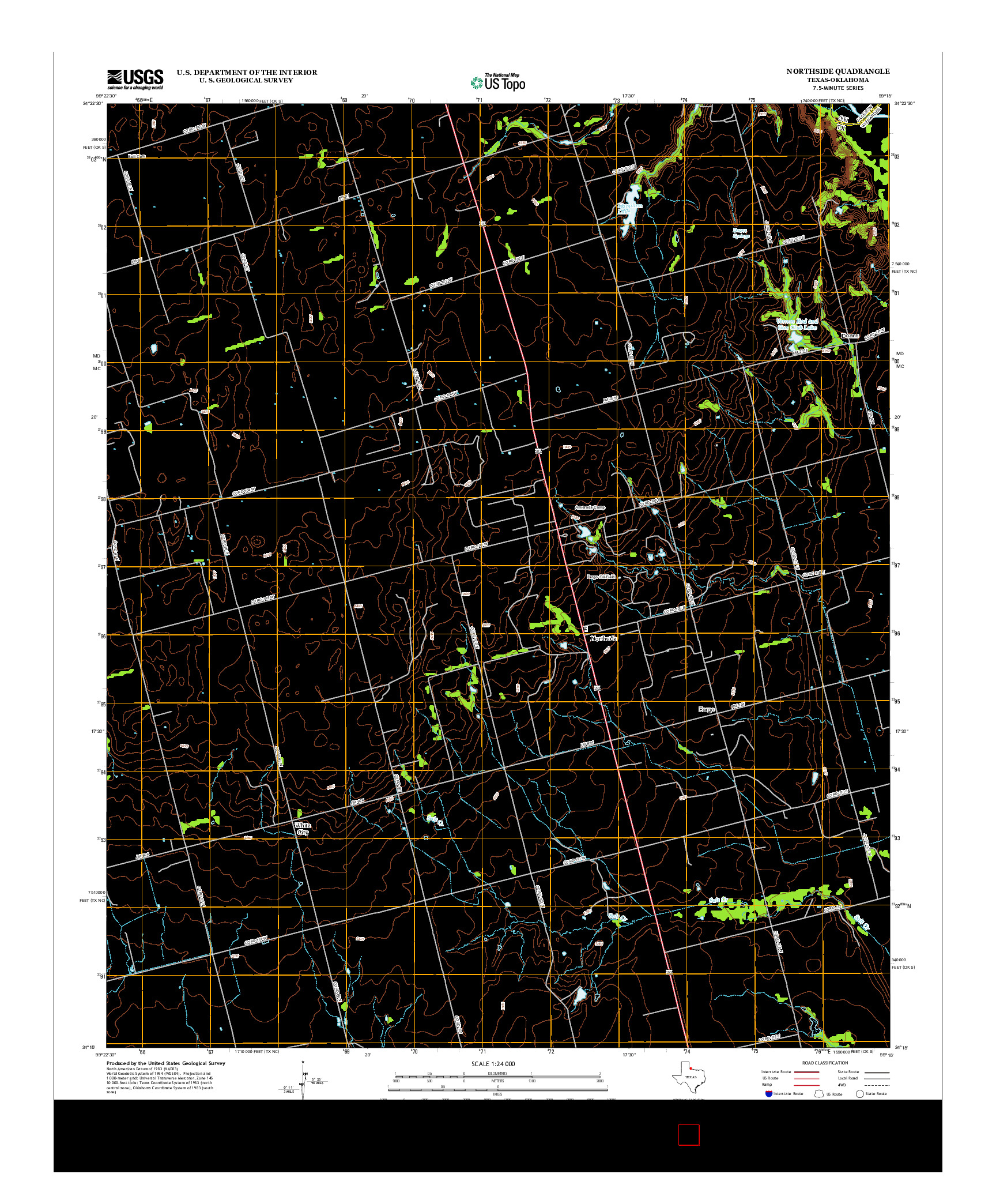 USGS US TOPO 7.5-MINUTE MAP FOR NORTHSIDE, TX-OK 2012