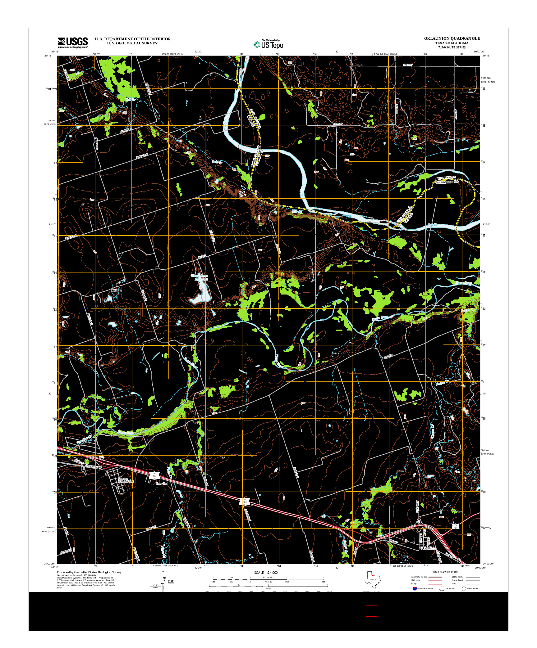 USGS US TOPO 7.5-MINUTE MAP FOR OKLAUNION, TX-OK 2012