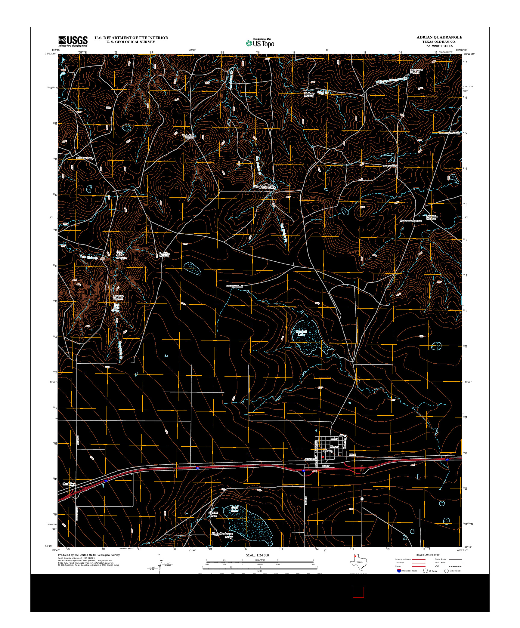 USGS US TOPO 7.5-MINUTE MAP FOR ADRIAN, TX 2012