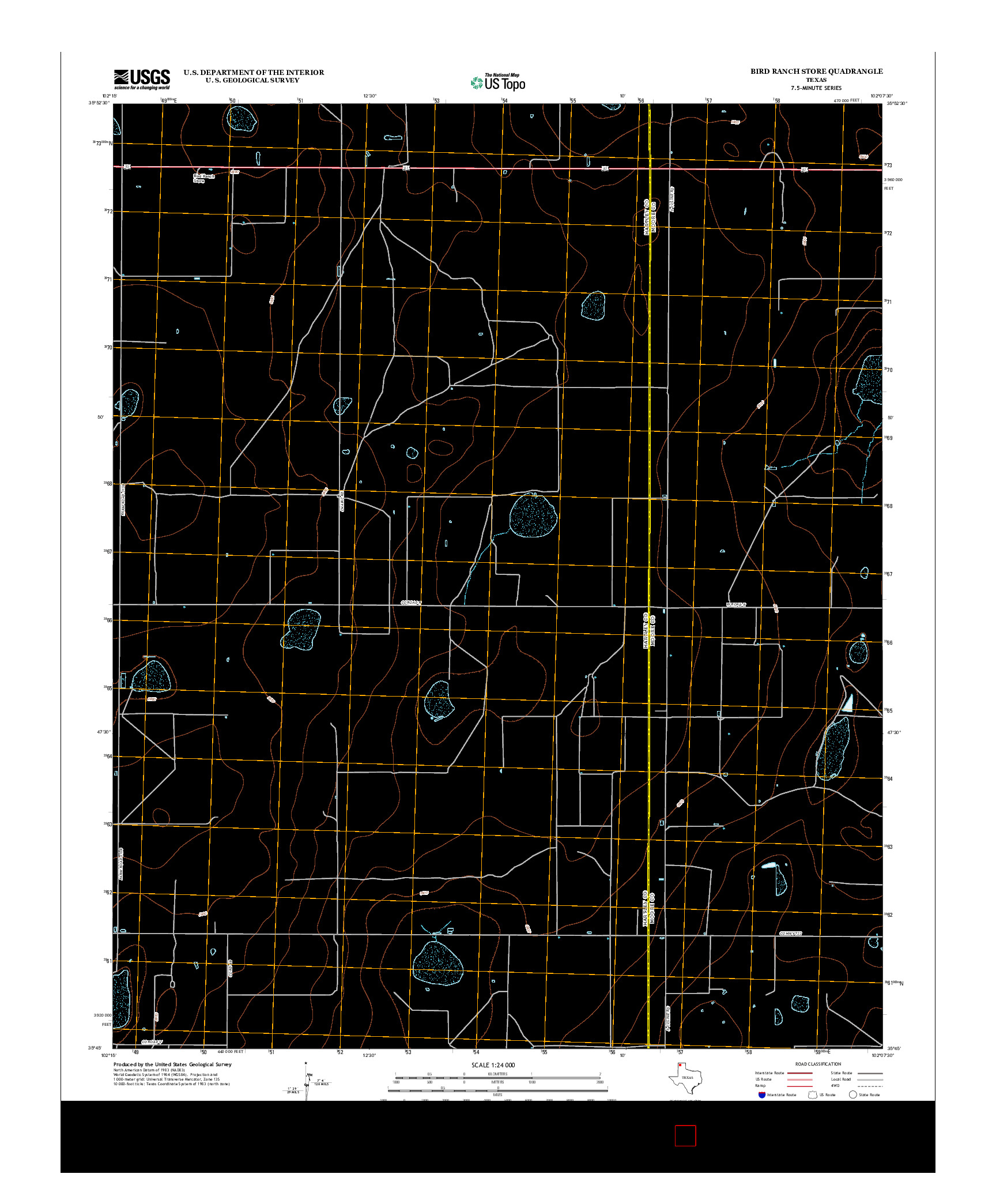 USGS US TOPO 7.5-MINUTE MAP FOR BIRD RANCH STORE, TX 2012