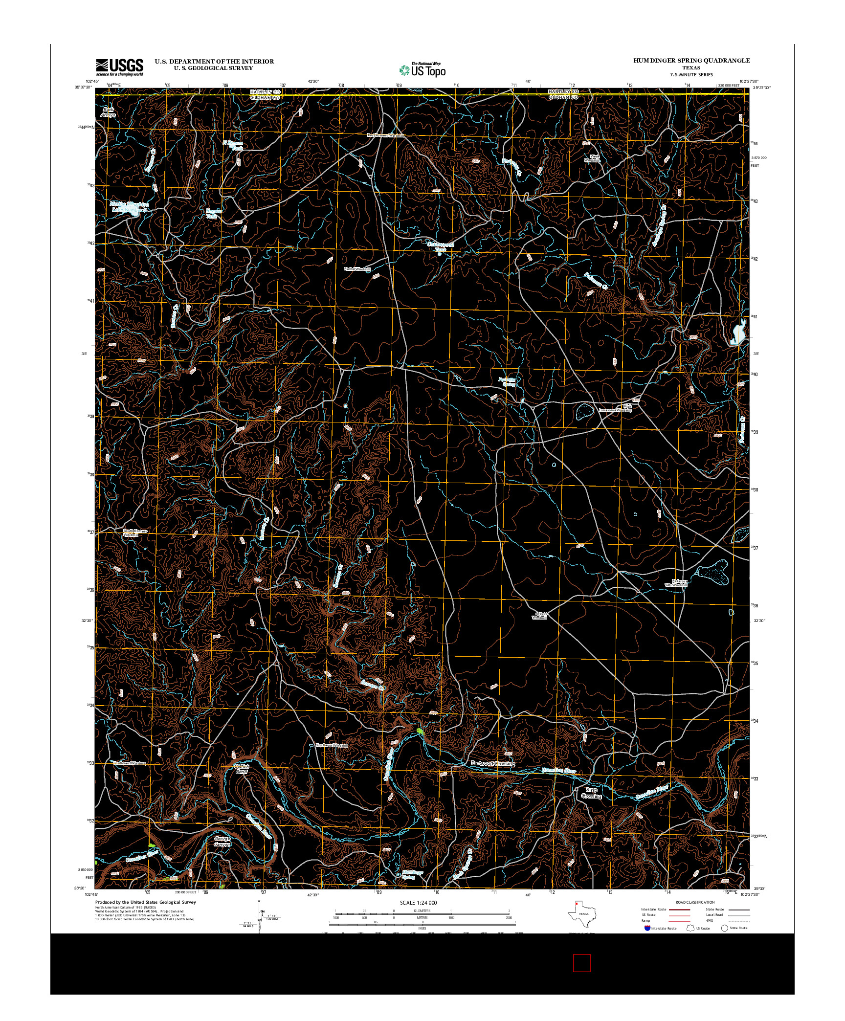 USGS US TOPO 7.5-MINUTE MAP FOR HUMDINGER SPRING, TX 2012