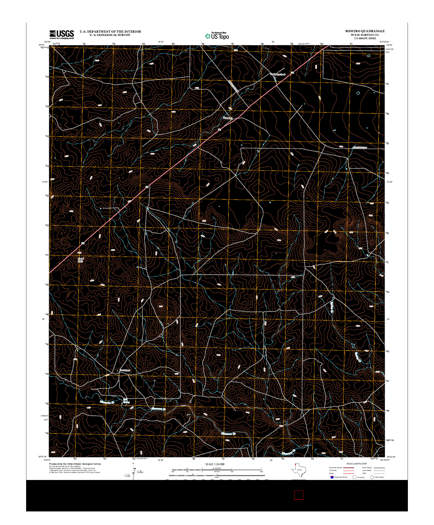 USGS US TOPO 7.5-MINUTE MAP FOR ROMERO, TX 2012