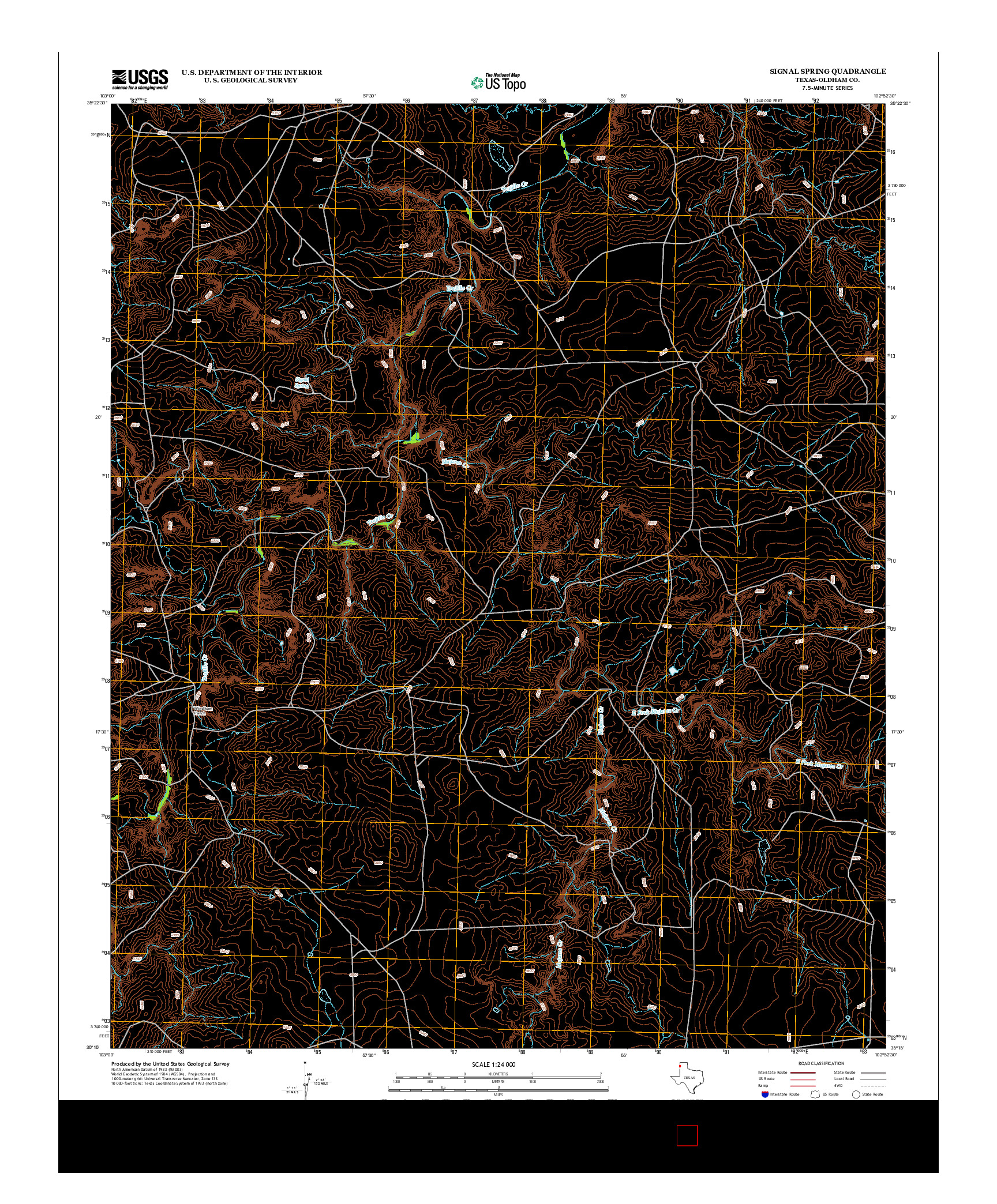 USGS US TOPO 7.5-MINUTE MAP FOR SIGNAL SPRING, TX 2012