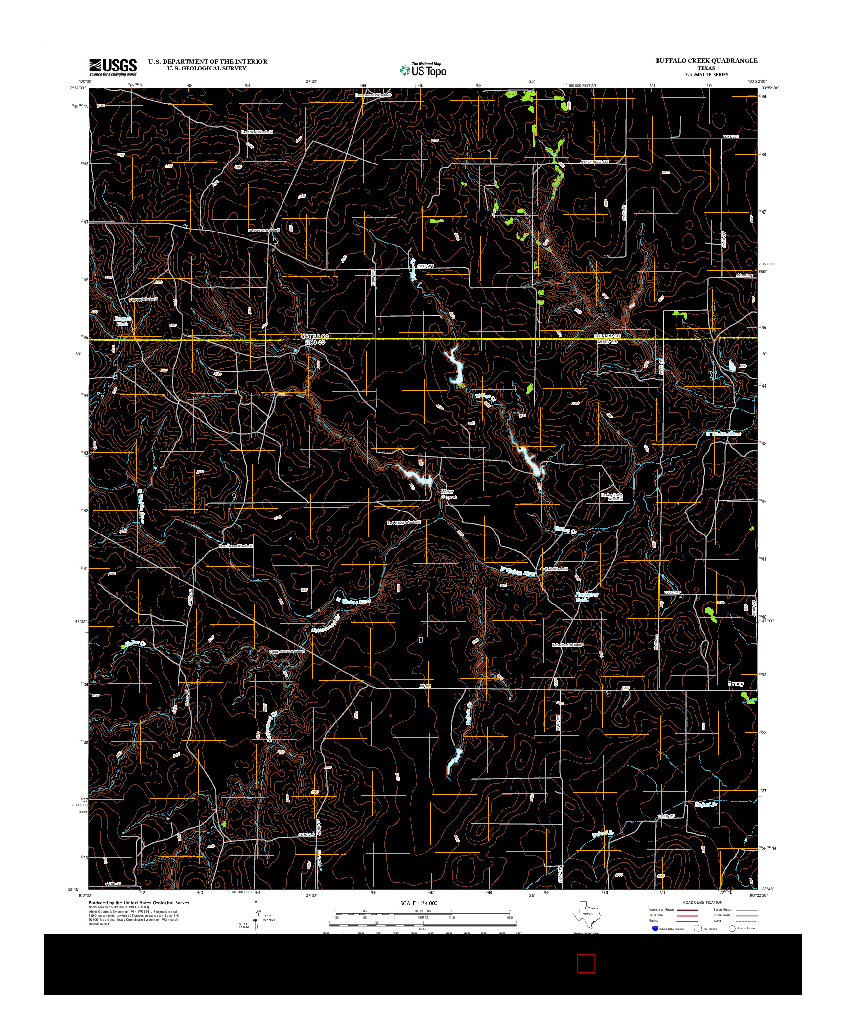 USGS US TOPO 7.5-MINUTE MAP FOR BUFFALO CREEK, TX 2012