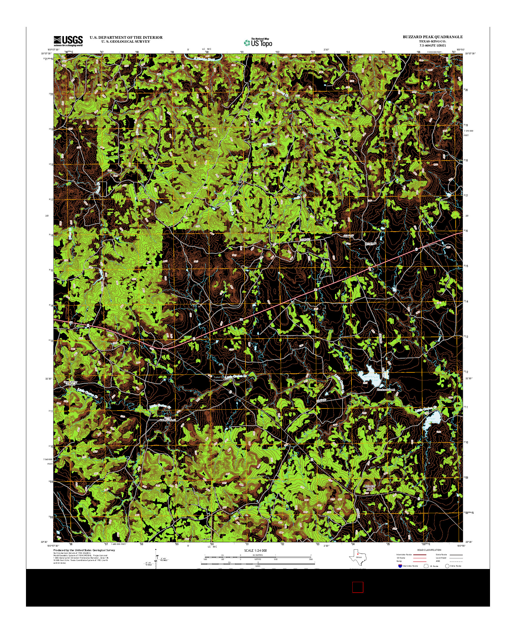 USGS US TOPO 7.5-MINUTE MAP FOR BUZZARD PEAK, TX 2012