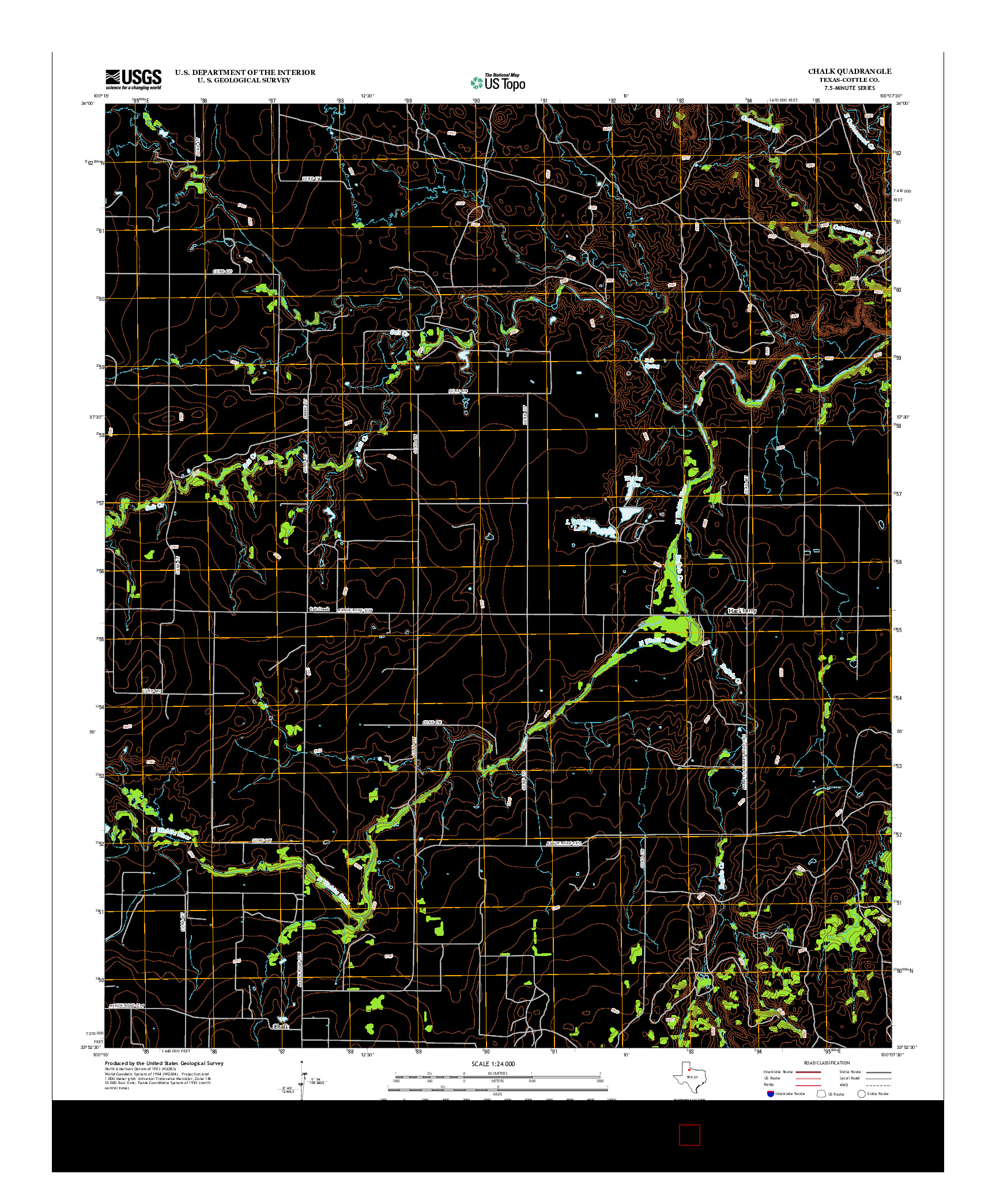 USGS US TOPO 7.5-MINUTE MAP FOR CHALK, TX 2012