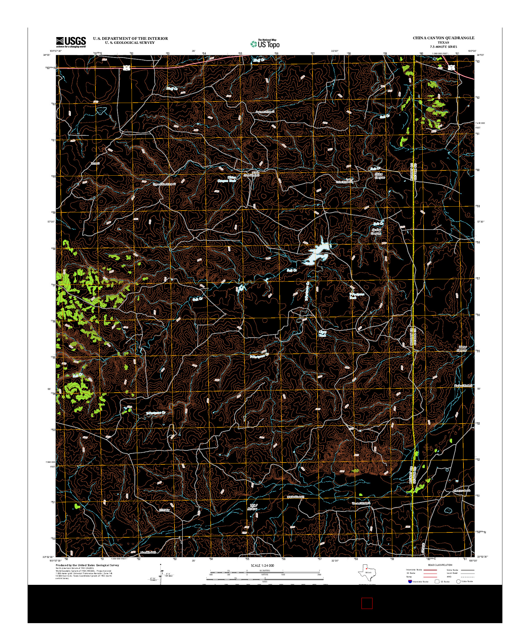 USGS US TOPO 7.5-MINUTE MAP FOR CHINA CANYON, TX 2012