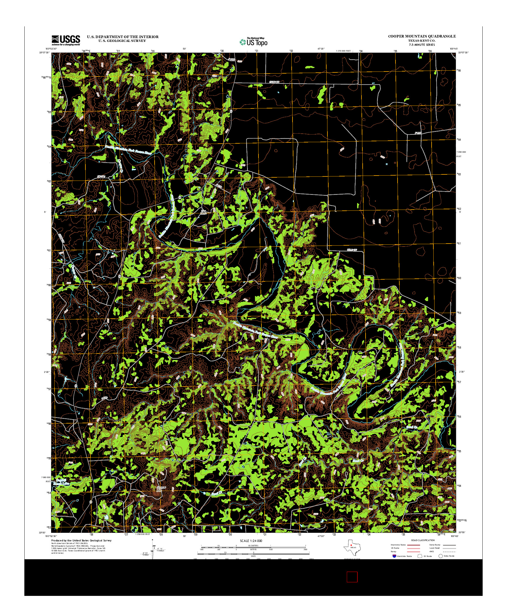USGS US TOPO 7.5-MINUTE MAP FOR COOPER MOUNTAIN, TX 2012