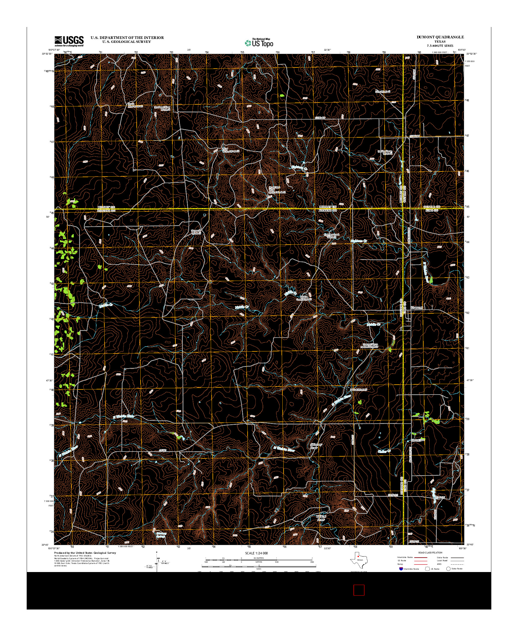 USGS US TOPO 7.5-MINUTE MAP FOR DUMONT, TX 2012