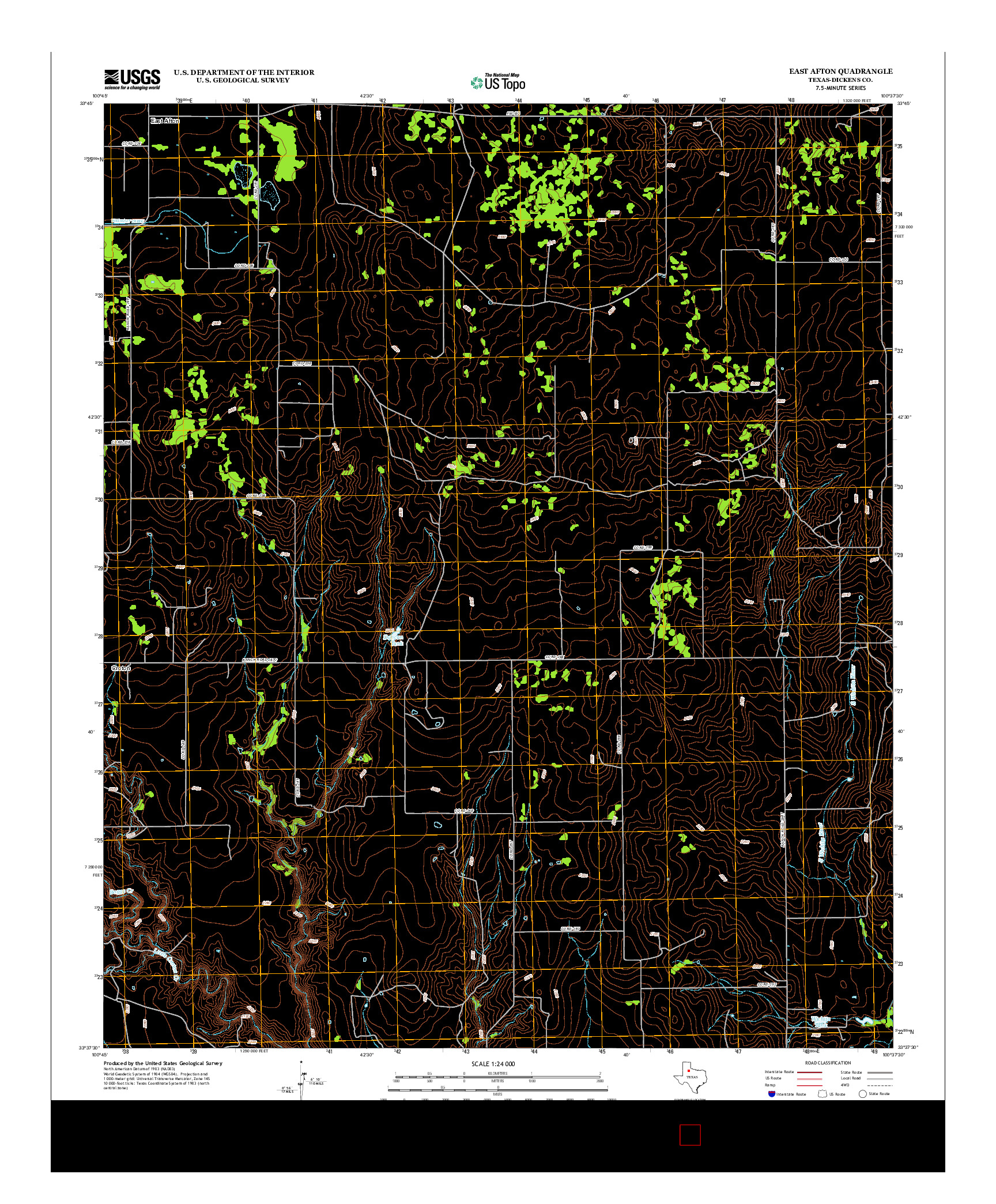 USGS US TOPO 7.5-MINUTE MAP FOR EAST AFTON, TX 2012