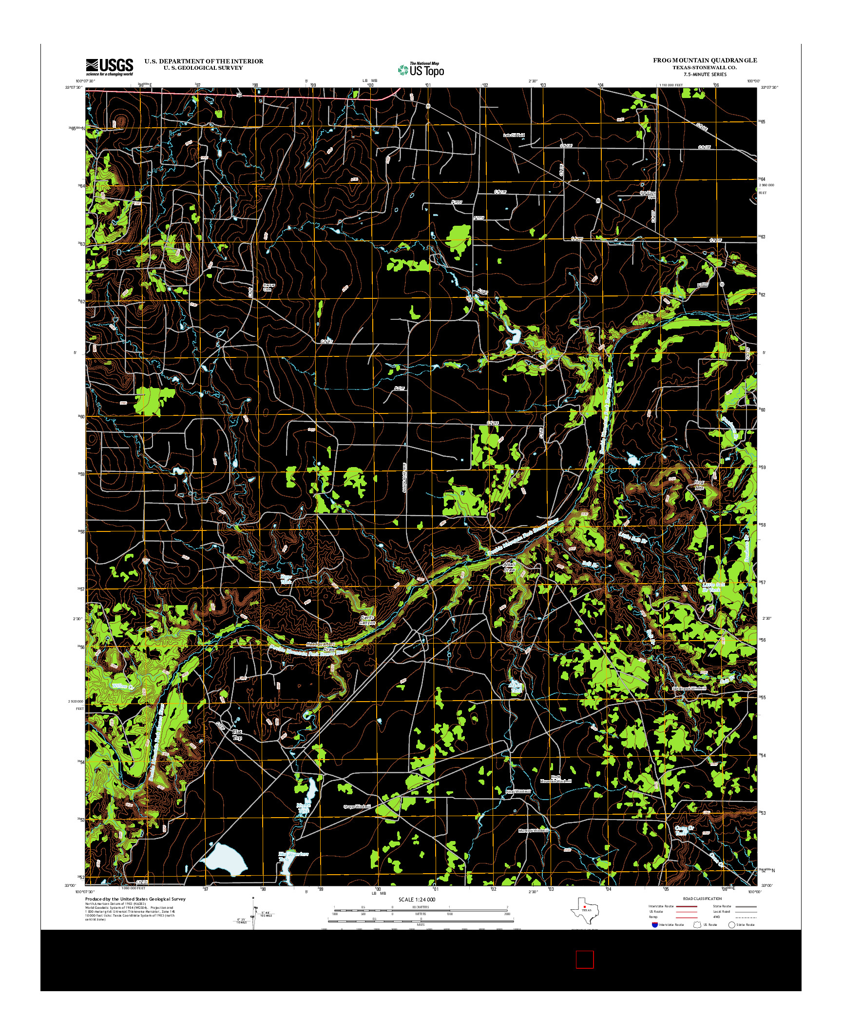 USGS US TOPO 7.5-MINUTE MAP FOR FROG MOUNTAIN, TX 2012