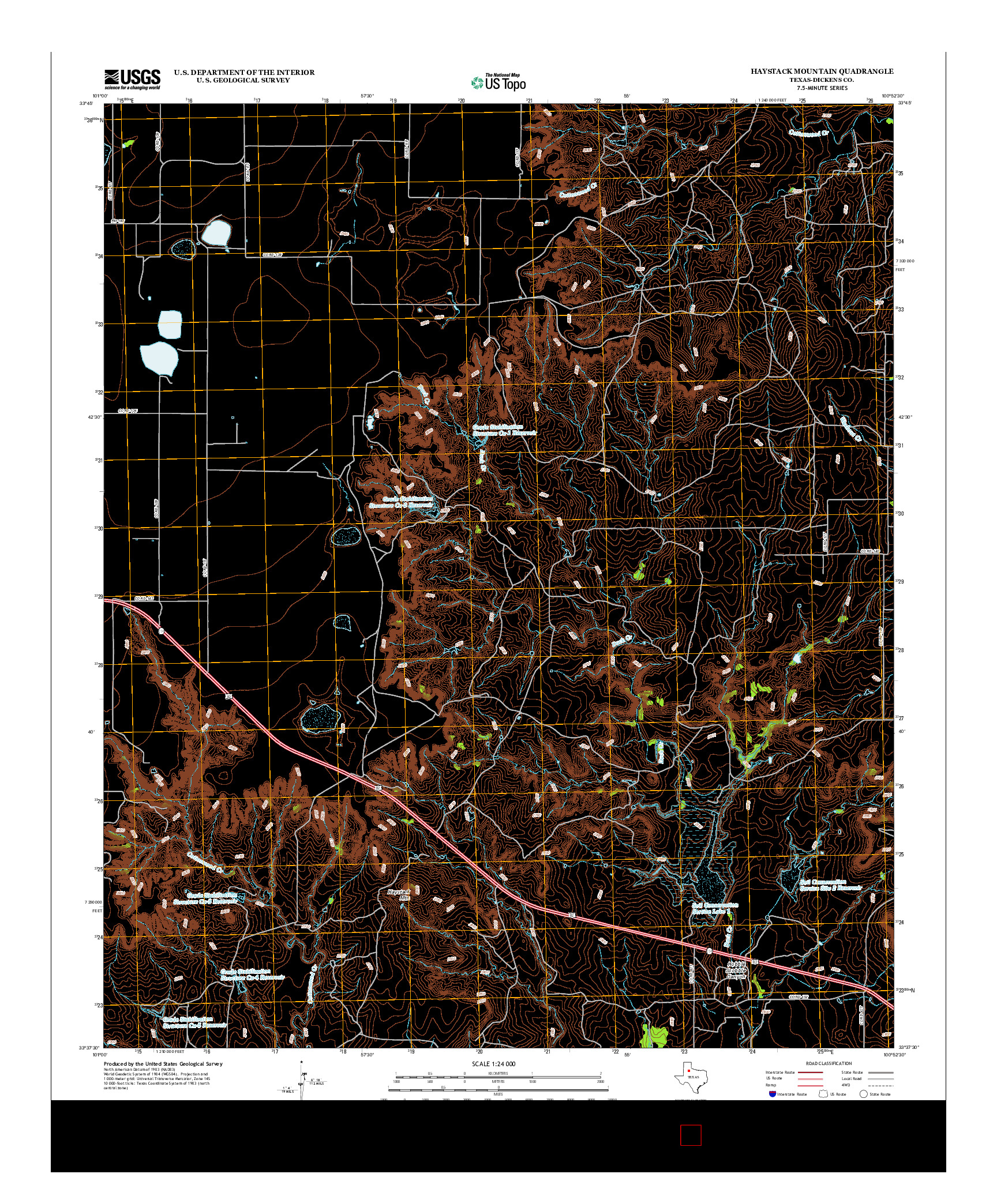 USGS US TOPO 7.5-MINUTE MAP FOR HAYSTACK MOUNTAIN, TX 2012