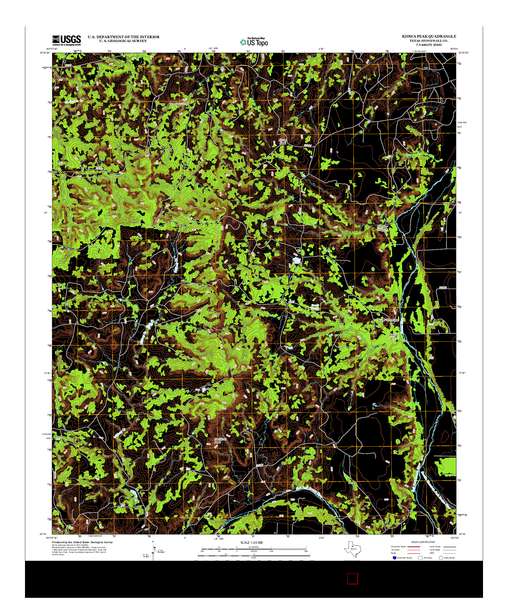 USGS US TOPO 7.5-MINUTE MAP FOR KIOWA PEAK, TX 2012