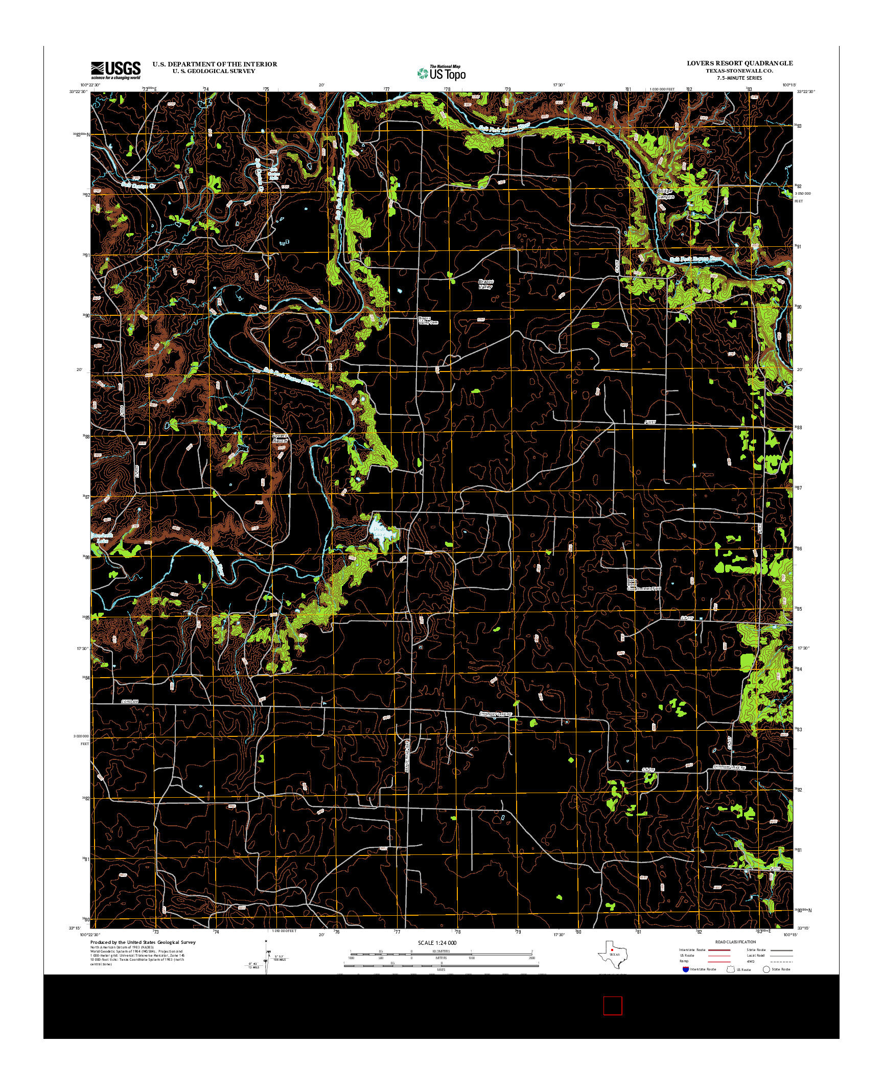 USGS US TOPO 7.5-MINUTE MAP FOR LOVERS RESORT, TX 2012