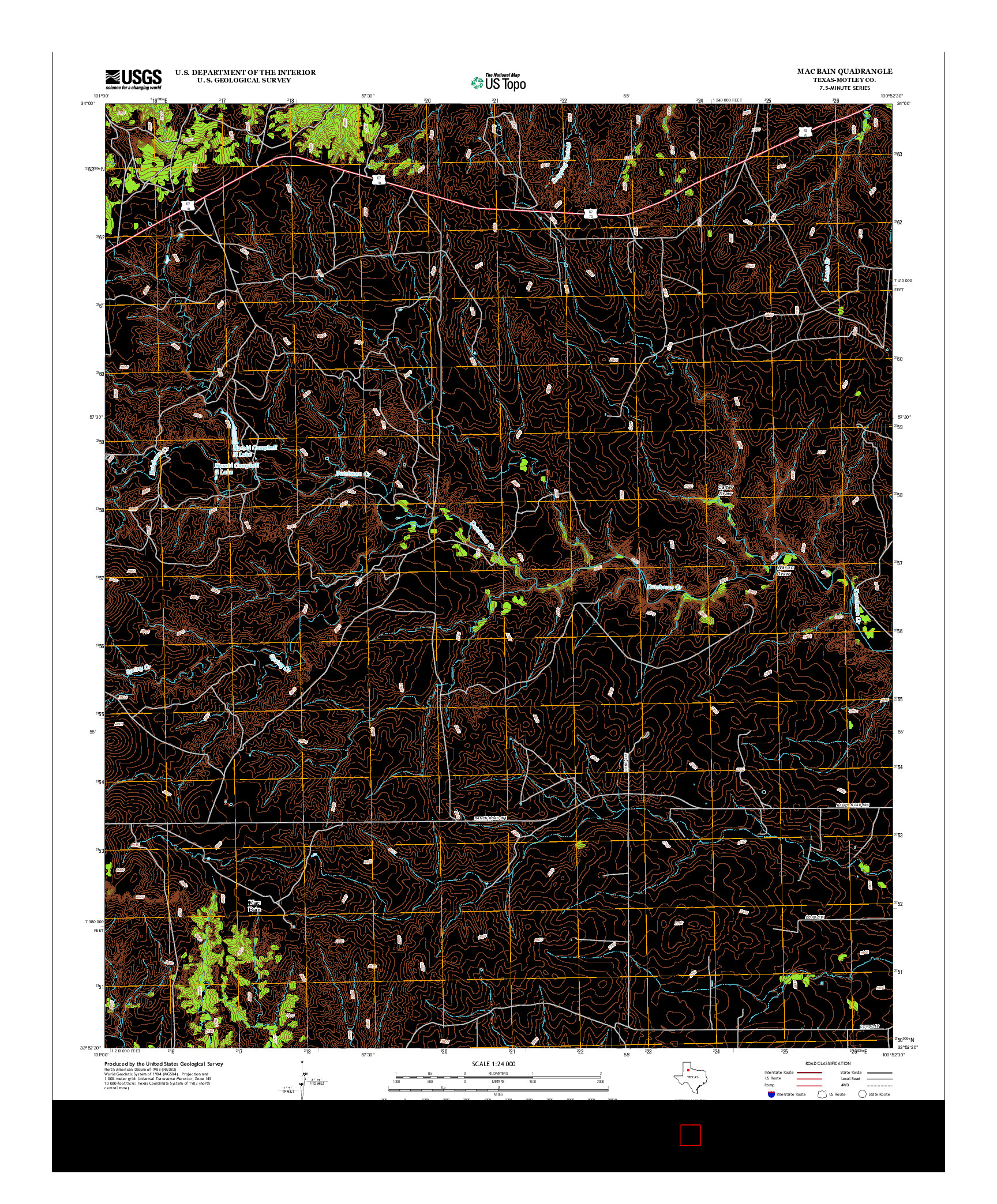 USGS US TOPO 7.5-MINUTE MAP FOR MAC BAIN, TX 2012