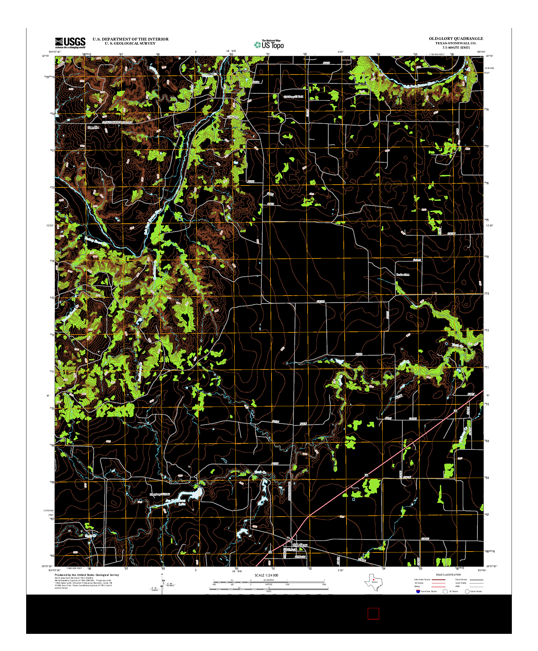 USGS US TOPO 7.5-MINUTE MAP FOR OLD GLORY, TX 2012