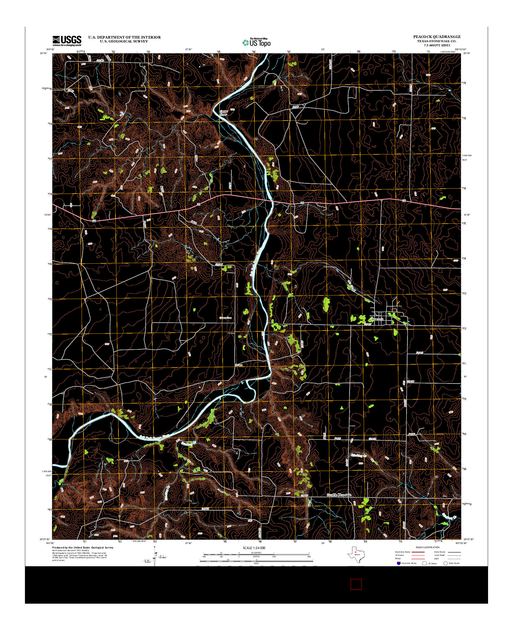 USGS US TOPO 7.5-MINUTE MAP FOR PEACOCK, TX 2012