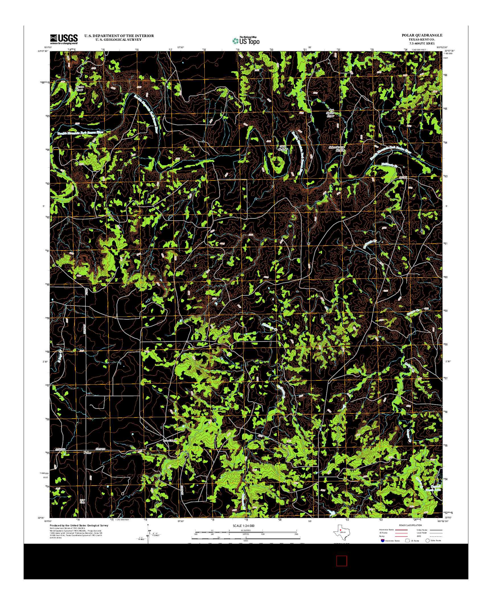 USGS US TOPO 7.5-MINUTE MAP FOR POLAR, TX 2012