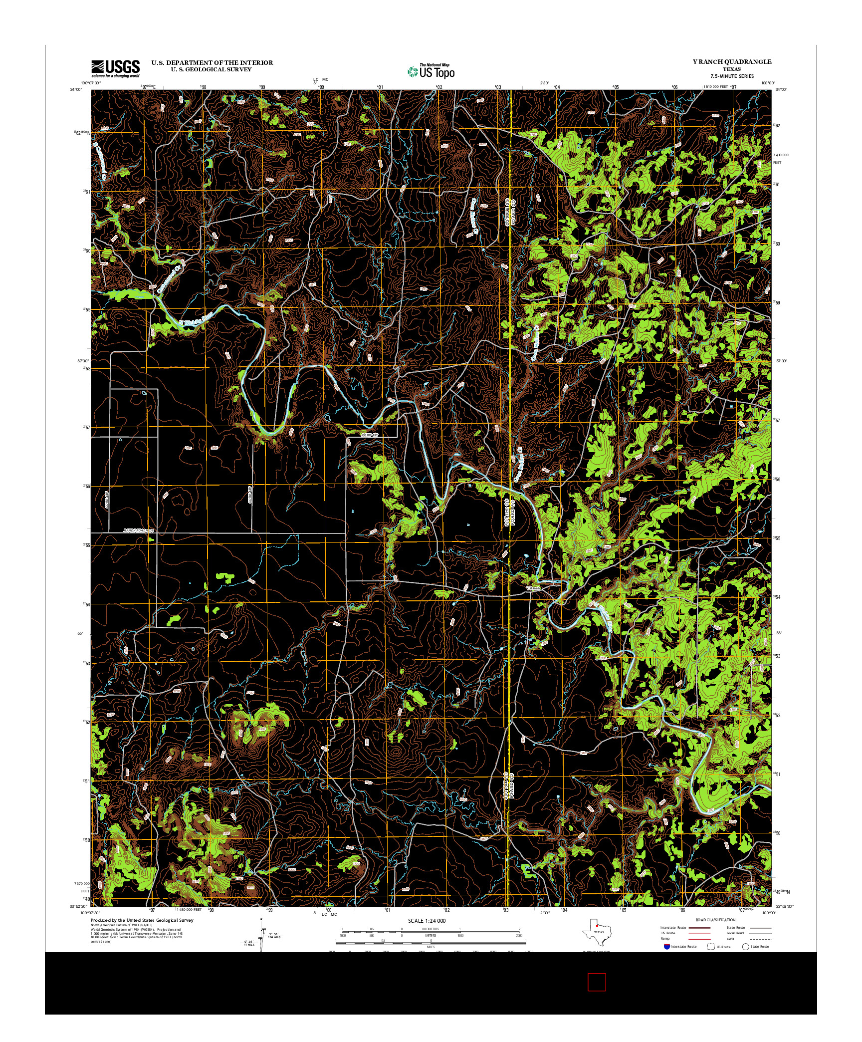 USGS US TOPO 7.5-MINUTE MAP FOR Y RANCH, TX 2012