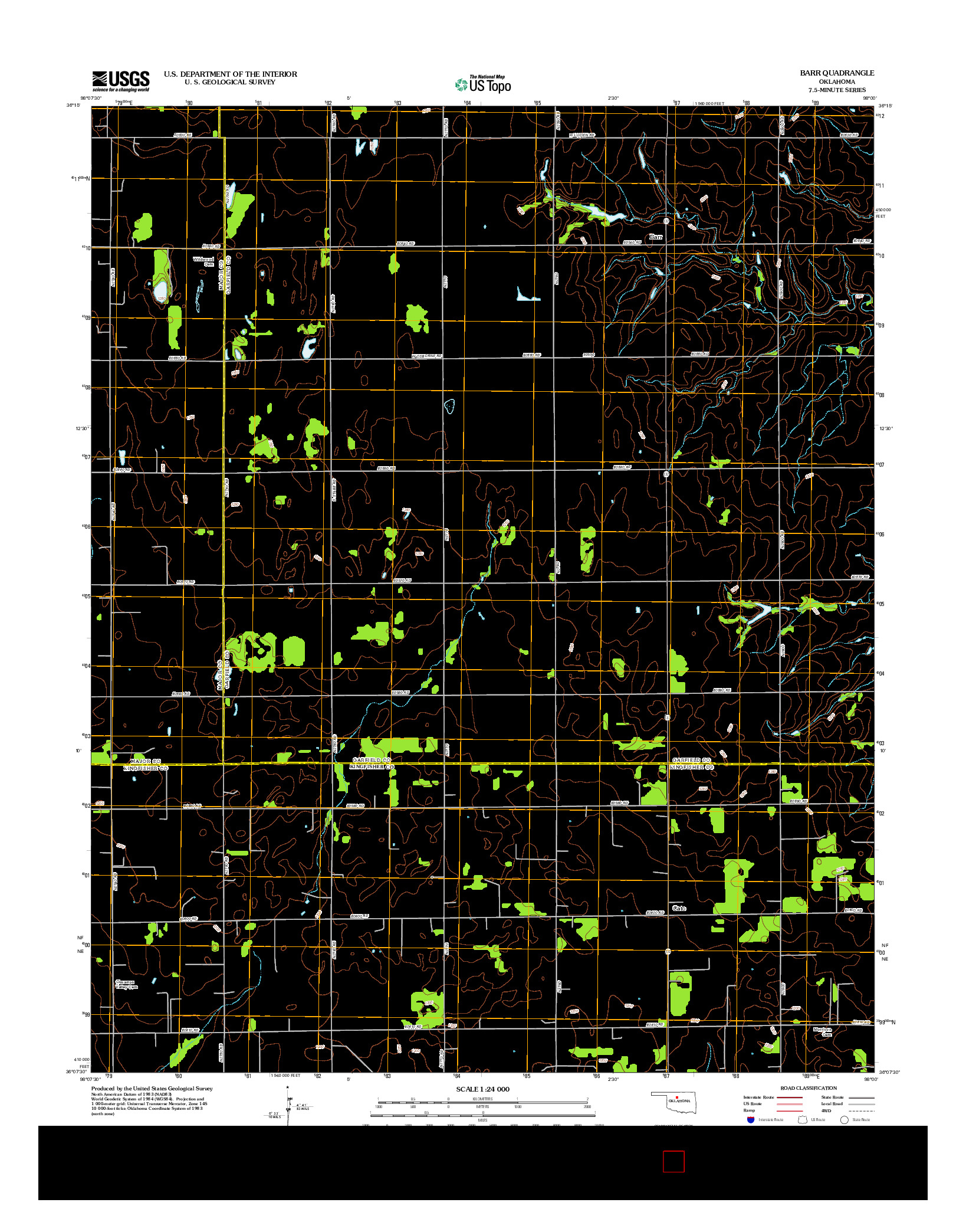 USGS US TOPO 7.5-MINUTE MAP FOR BARR, OK 2012