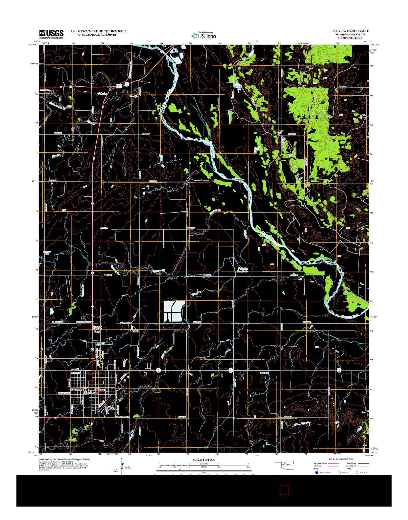 USGS US TOPO 7.5-MINUTE MAP FOR FAIRVIEW, OK 2012