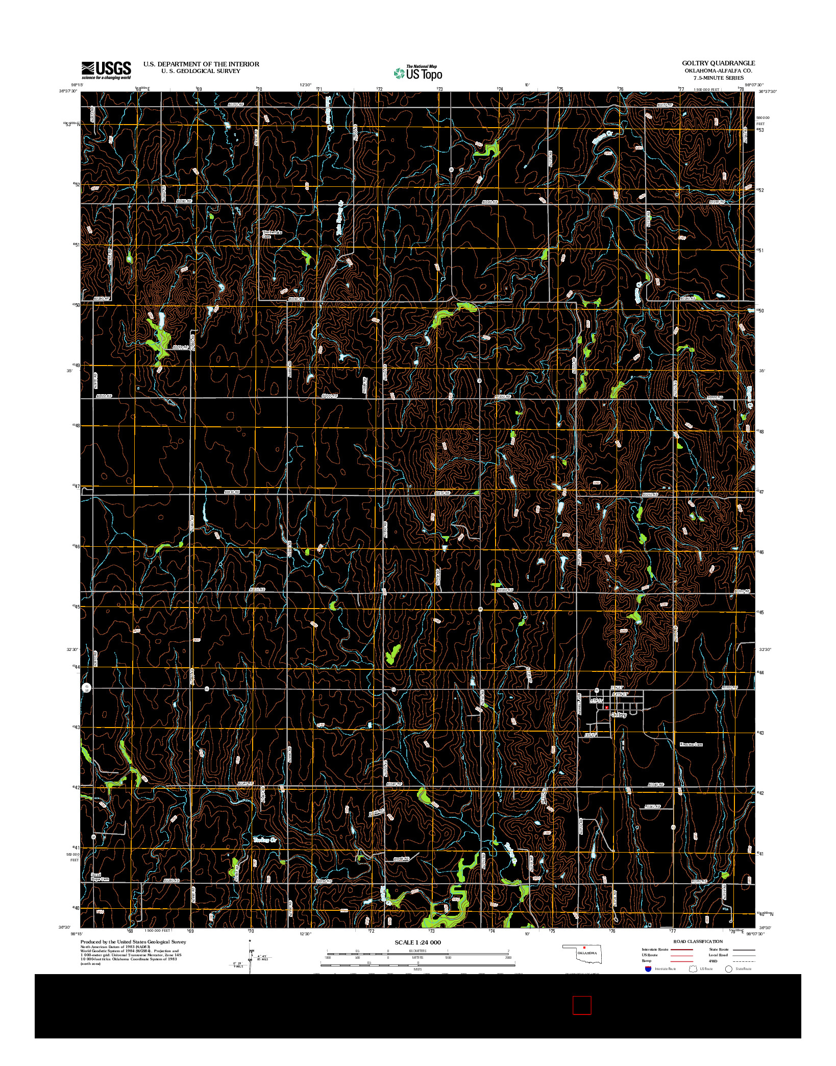 USGS US TOPO 7.5-MINUTE MAP FOR GOLTRY, OK 2012