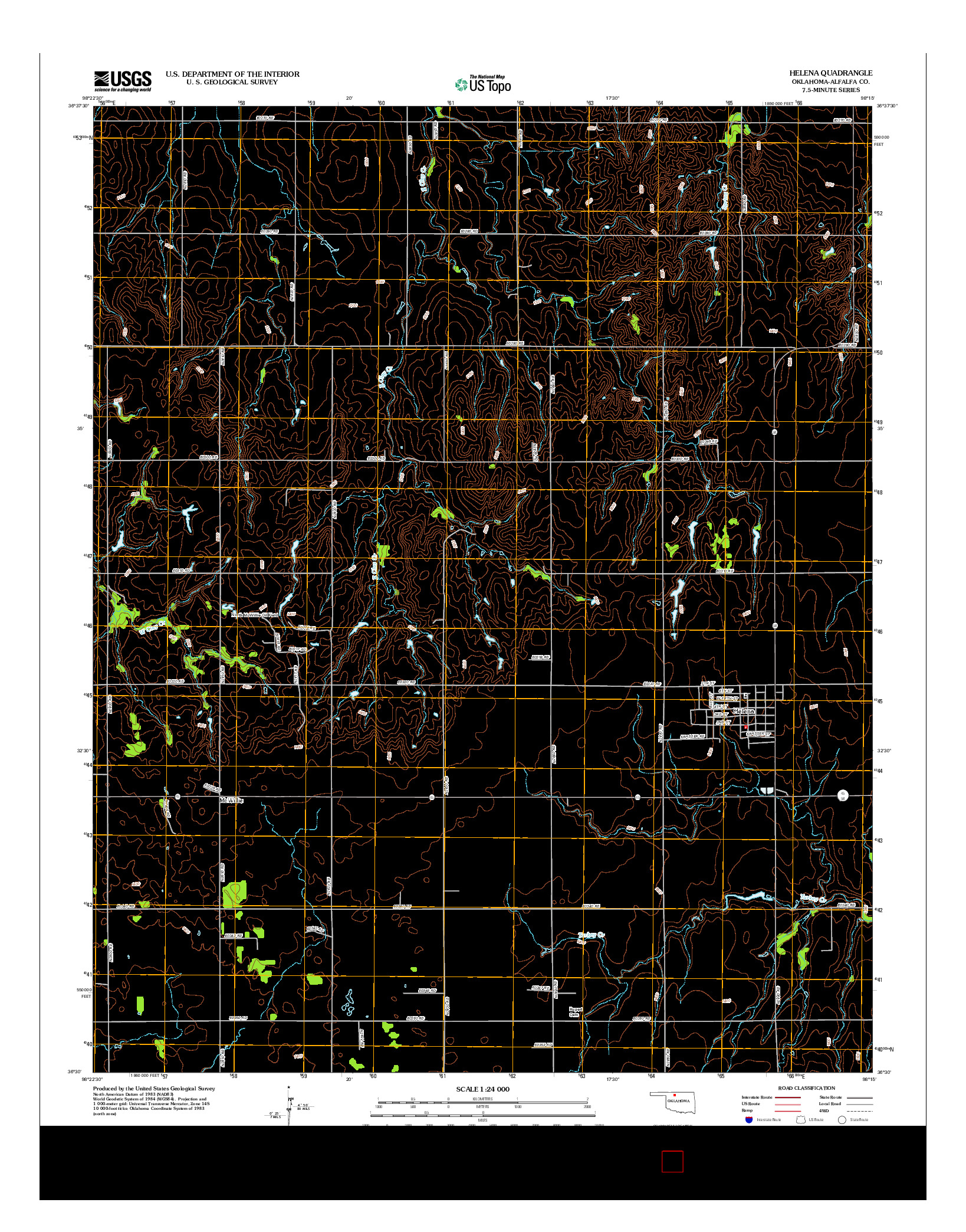 USGS US TOPO 7.5-MINUTE MAP FOR HELENA, OK 2012