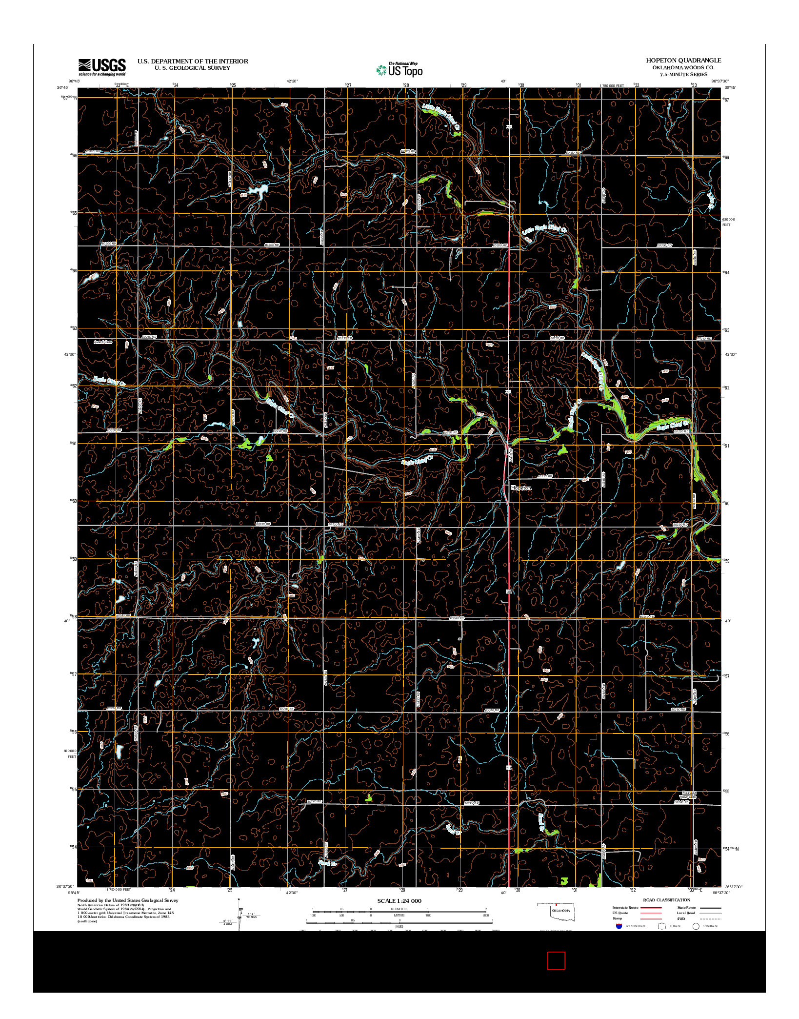 USGS US TOPO 7.5-MINUTE MAP FOR HOPETON, OK 2012