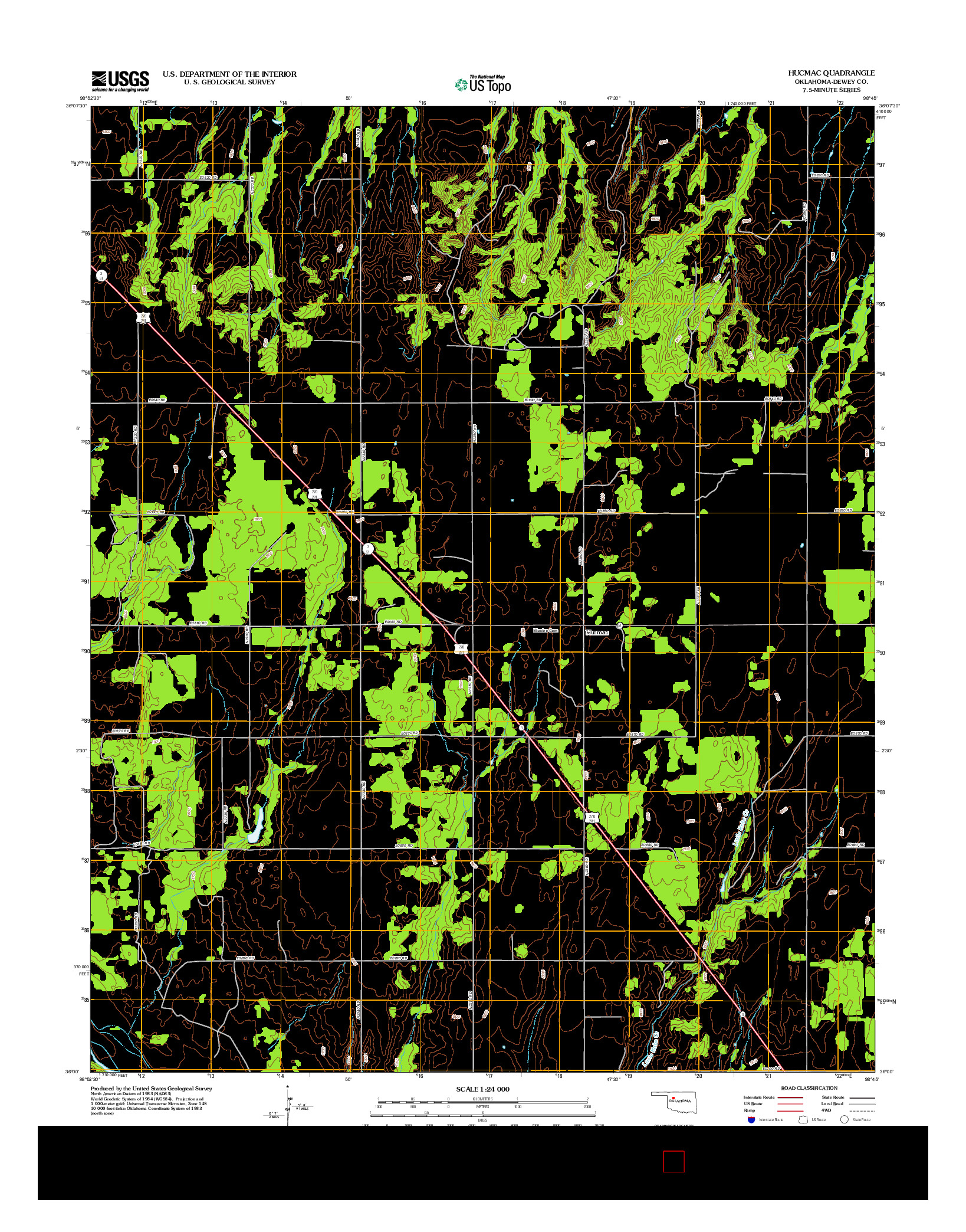 USGS US TOPO 7.5-MINUTE MAP FOR HUCMAC, OK 2012