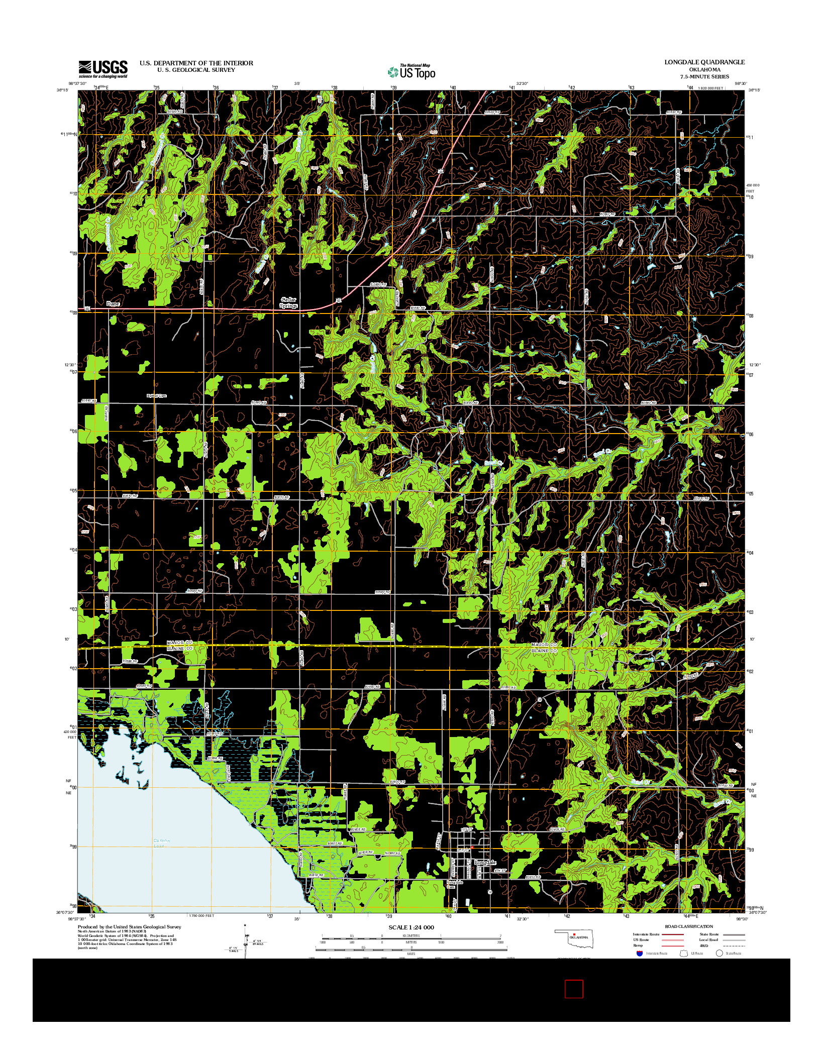 USGS US TOPO 7.5-MINUTE MAP FOR LONGDALE, OK 2012