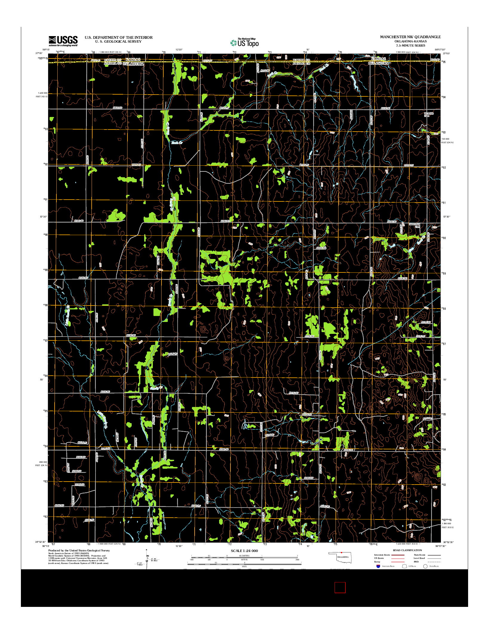 USGS US TOPO 7.5-MINUTE MAP FOR MANCHESTER NW, OK-KS 2012