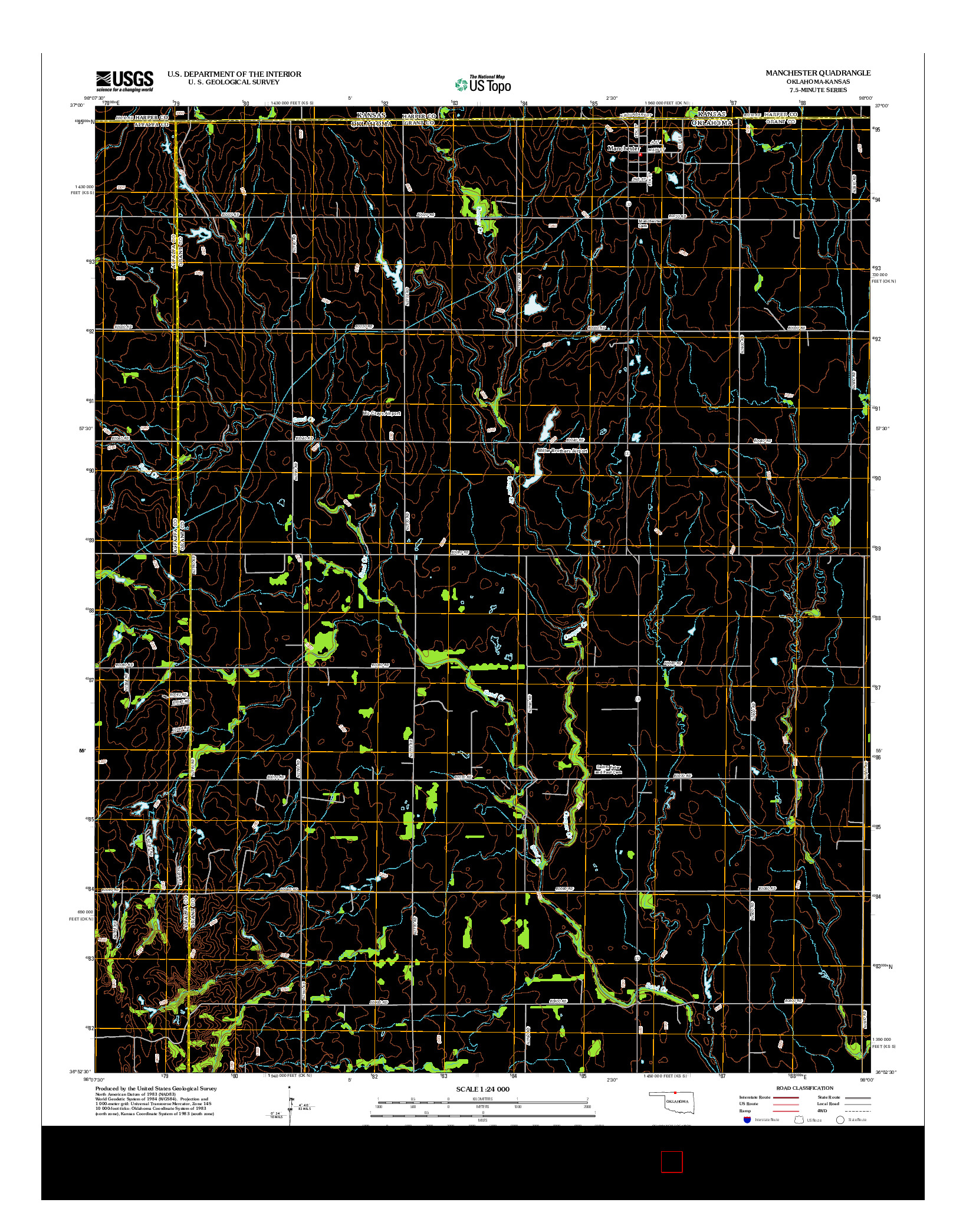 USGS US TOPO 7.5-MINUTE MAP FOR MANCHESTER, OK-KS 2012