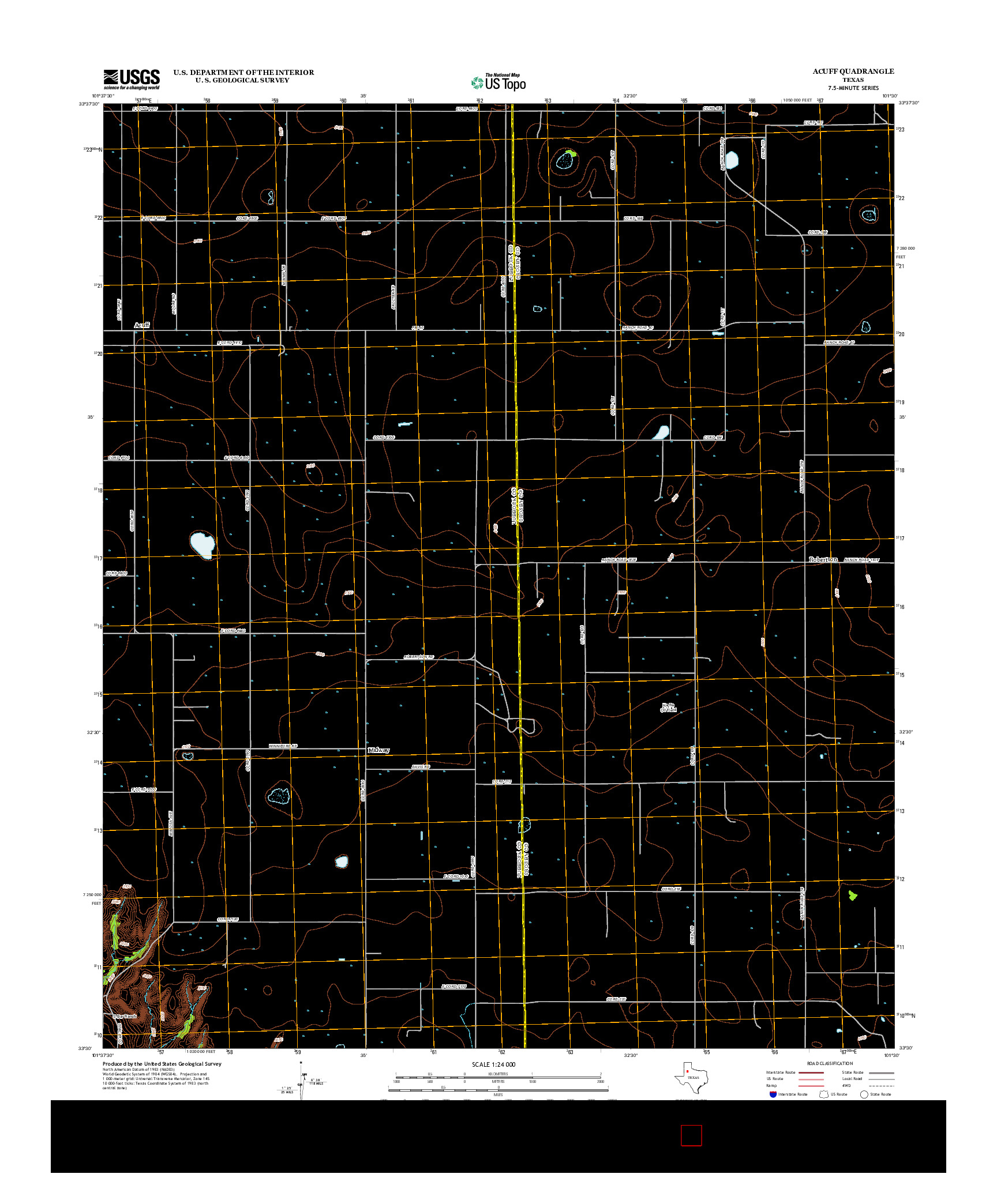 USGS US TOPO 7.5-MINUTE MAP FOR ACUFF, TX 2012