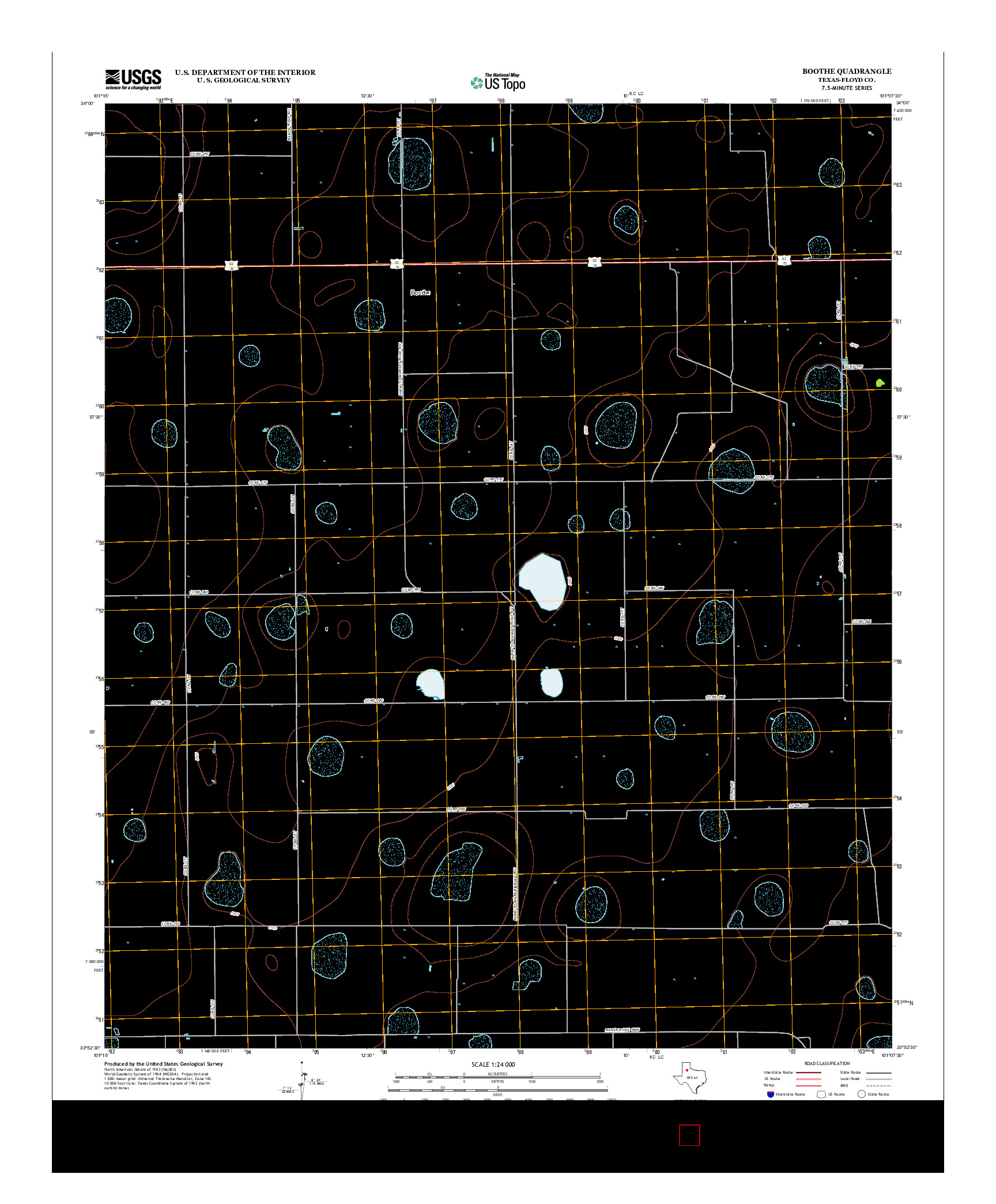 USGS US TOPO 7.5-MINUTE MAP FOR BOOTHE, TX 2012