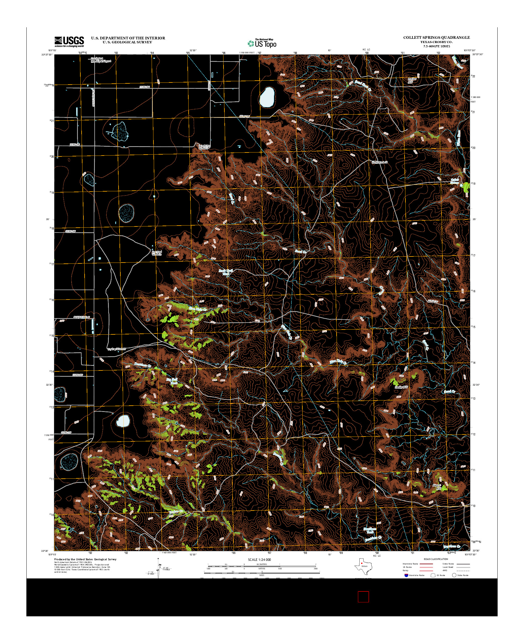 USGS US TOPO 7.5-MINUTE MAP FOR COLLETT SPRINGS, TX 2012