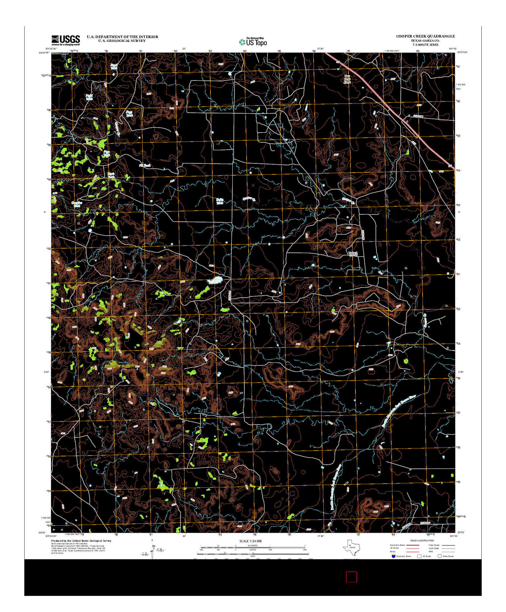 USGS US TOPO 7.5-MINUTE MAP FOR COOPER CREEK, TX 2012