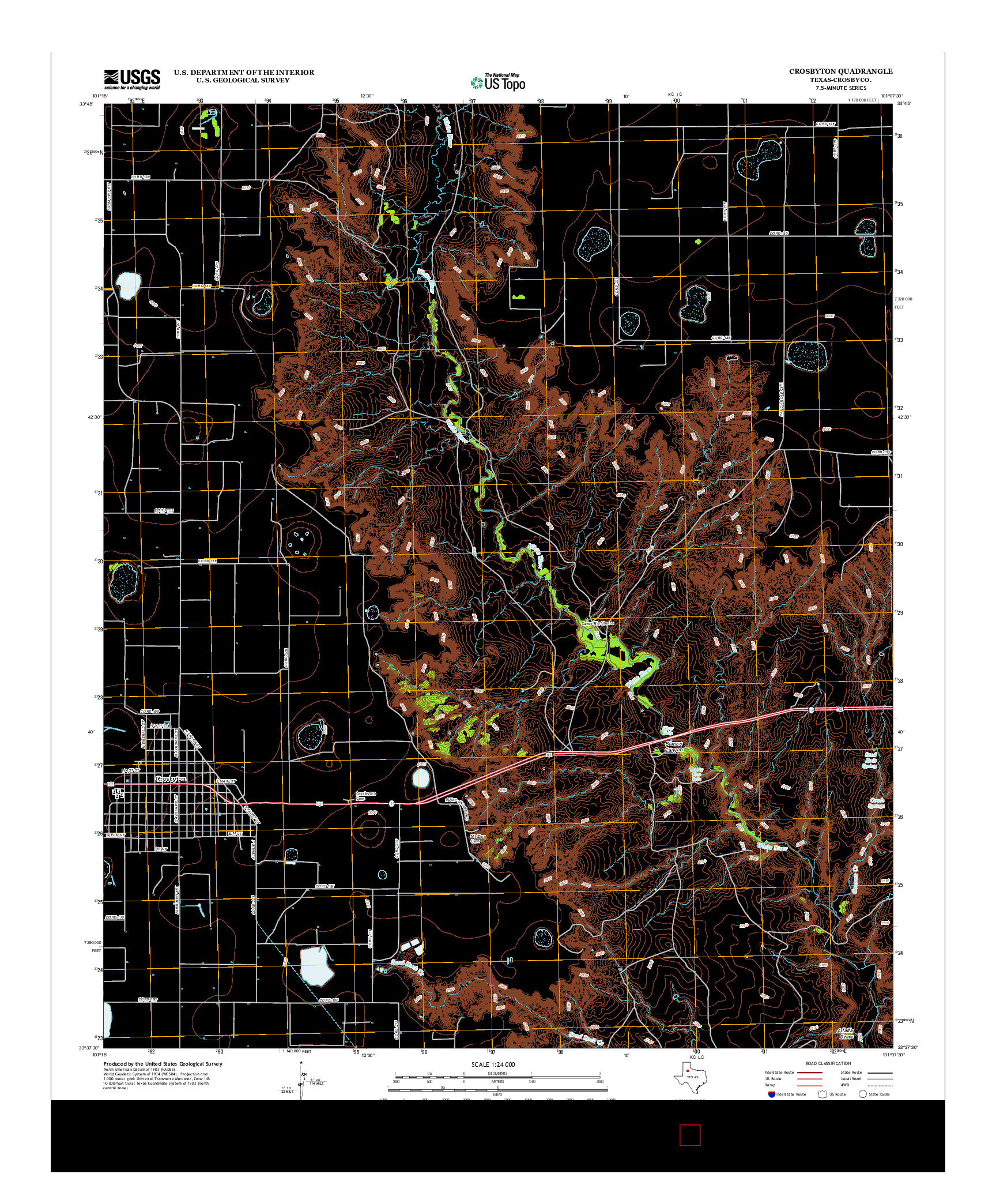 USGS US TOPO 7.5-MINUTE MAP FOR CROSBYTON, TX 2012