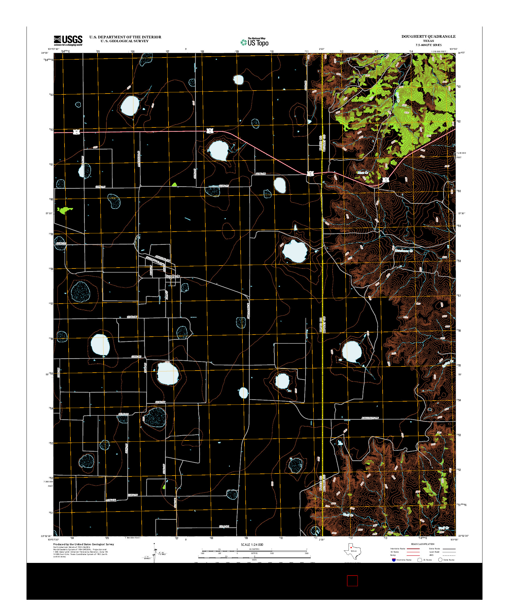 USGS US TOPO 7.5-MINUTE MAP FOR DOUGHERTY, TX 2012