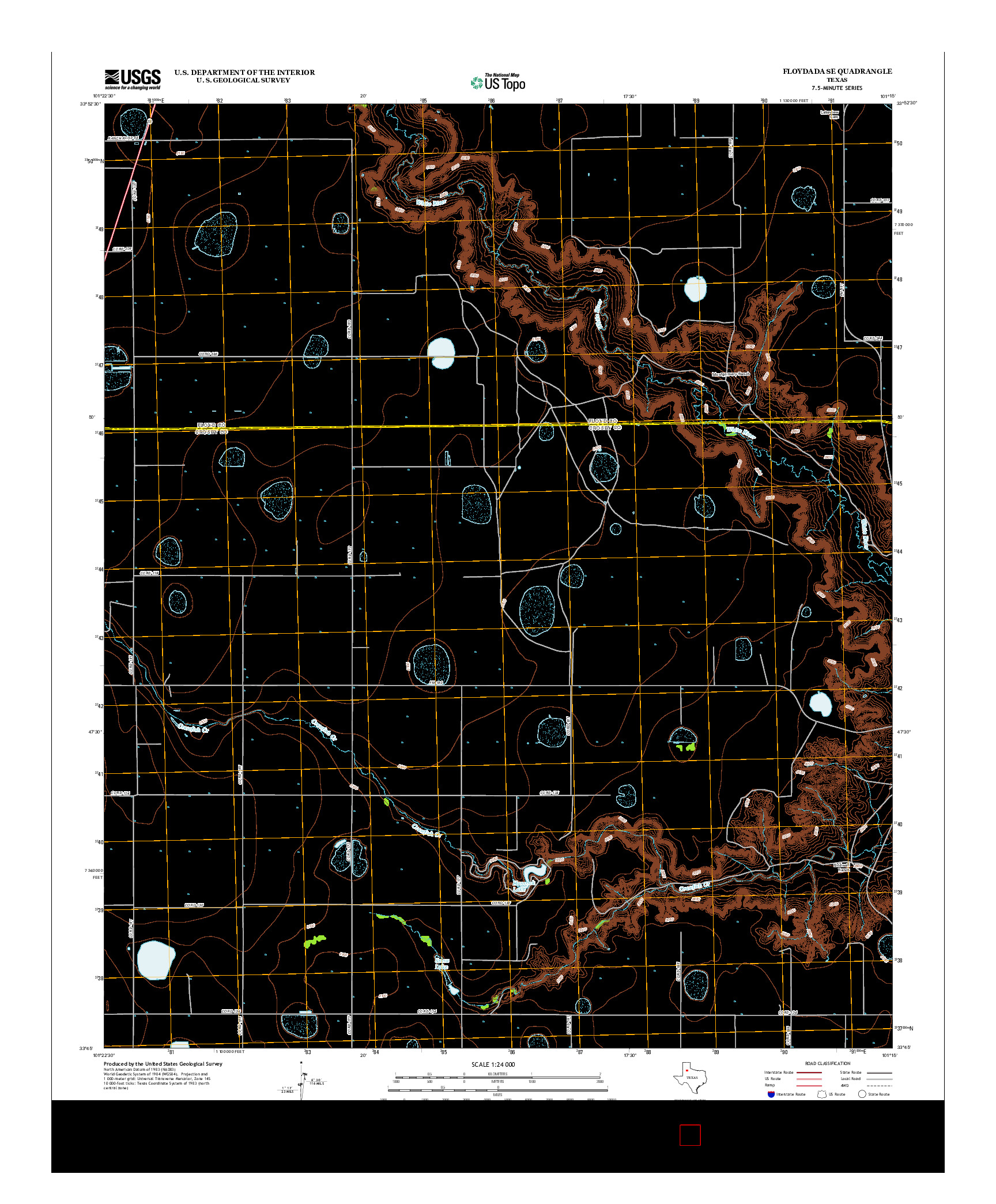USGS US TOPO 7.5-MINUTE MAP FOR FLOYDADA SE, TX 2012