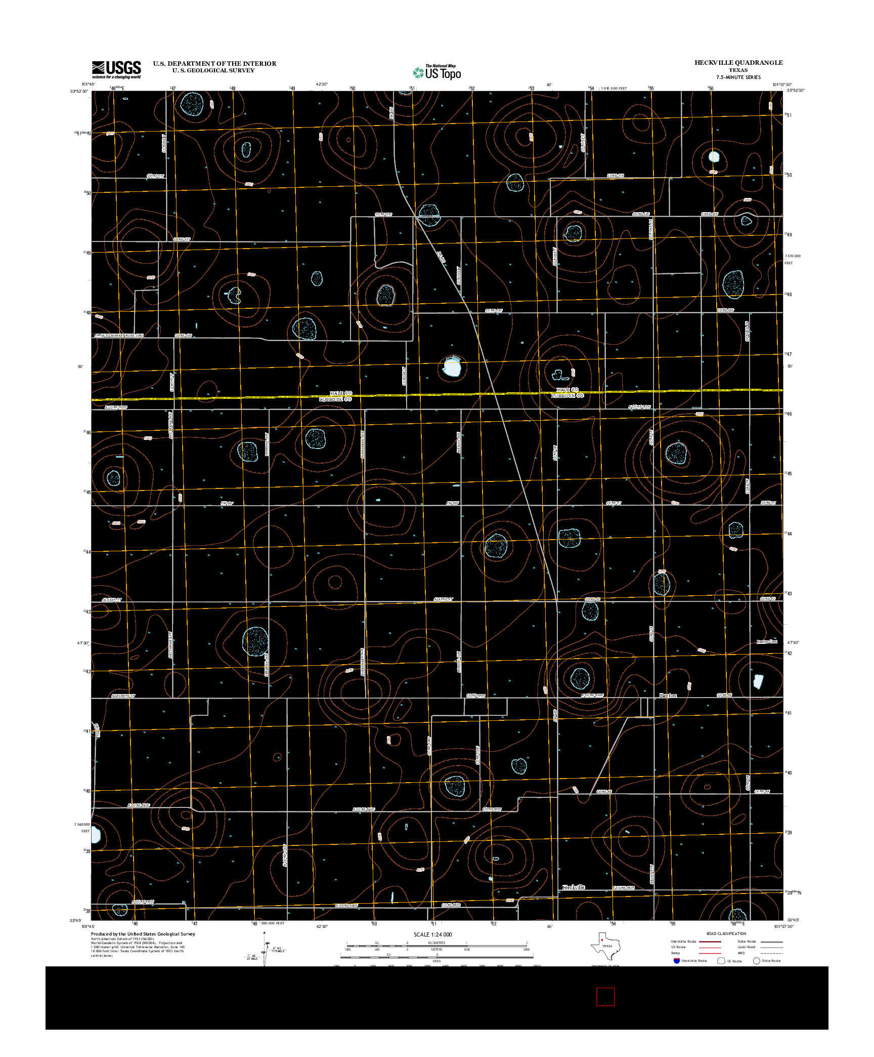 USGS US TOPO 7.5-MINUTE MAP FOR HECKVILLE, TX 2012
