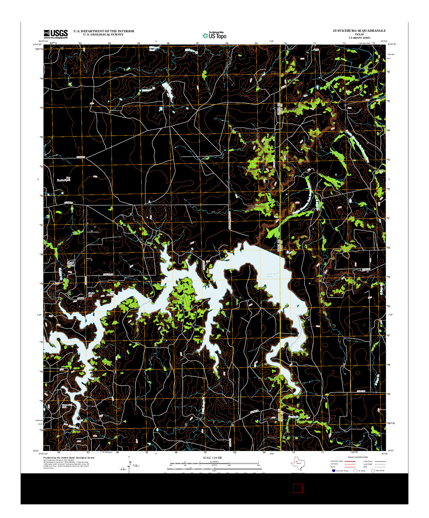 USGS US TOPO 7.5-MINUTE MAP FOR JUSTICEBURG SE, TX 2012