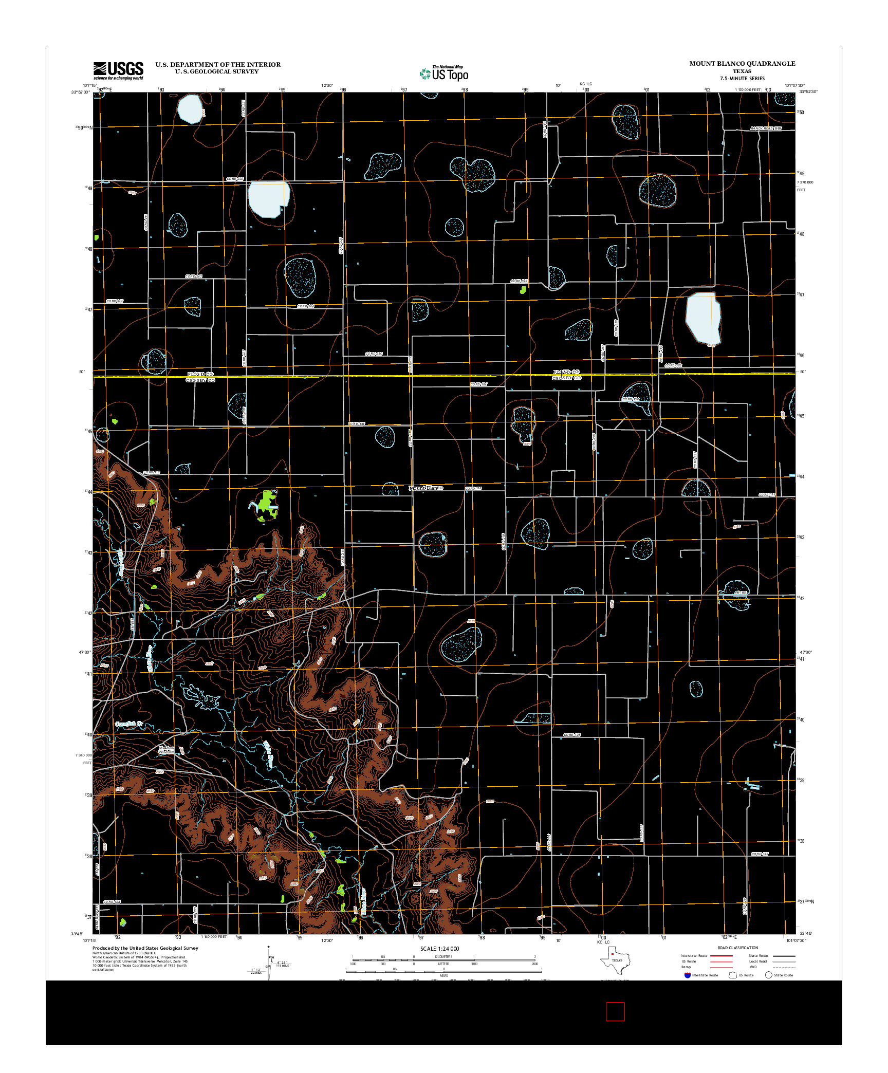 USGS US TOPO 7.5-MINUTE MAP FOR MOUNT BLANCO, TX 2012