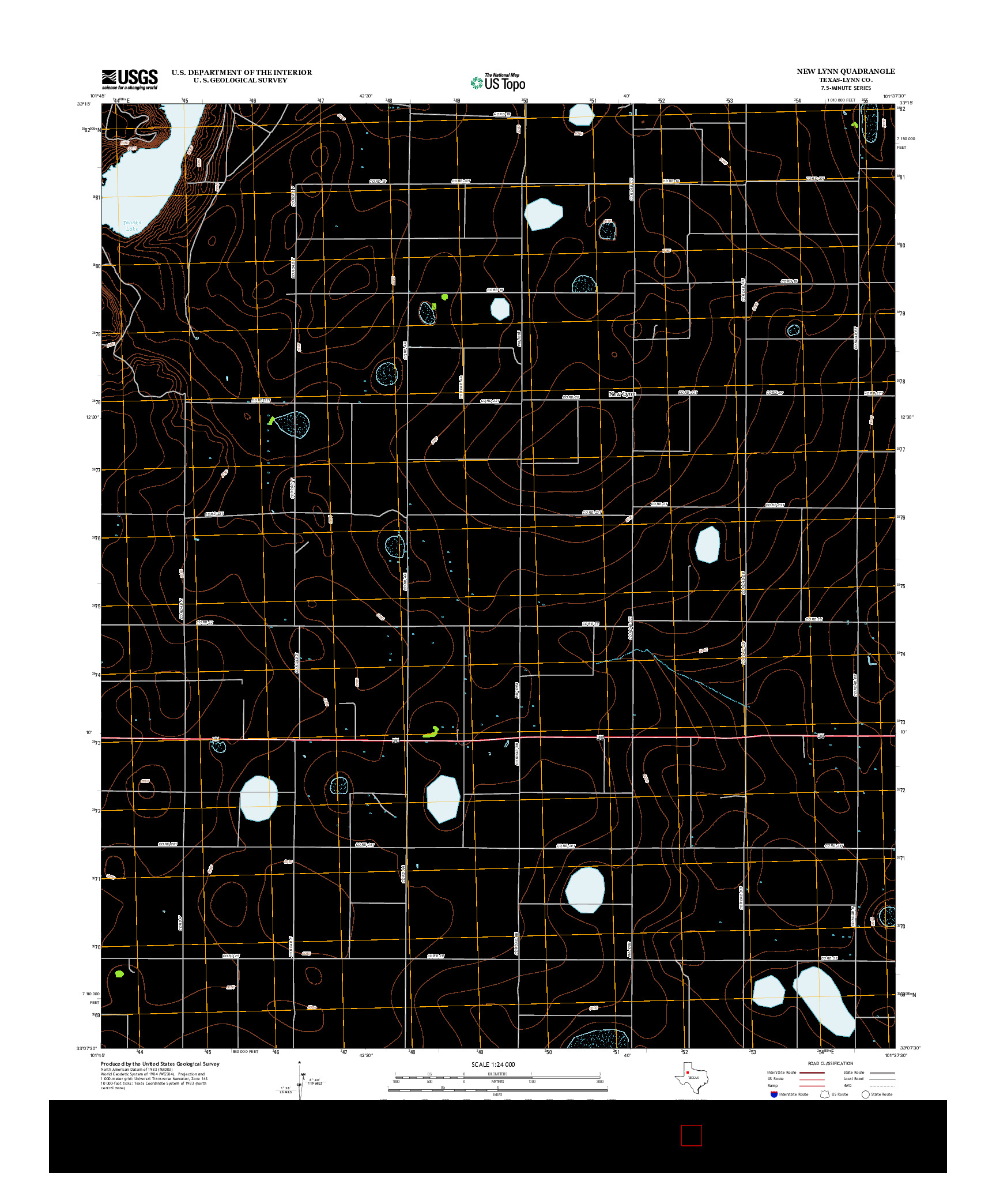 USGS US TOPO 7.5-MINUTE MAP FOR NEW LYNN, TX 2012
