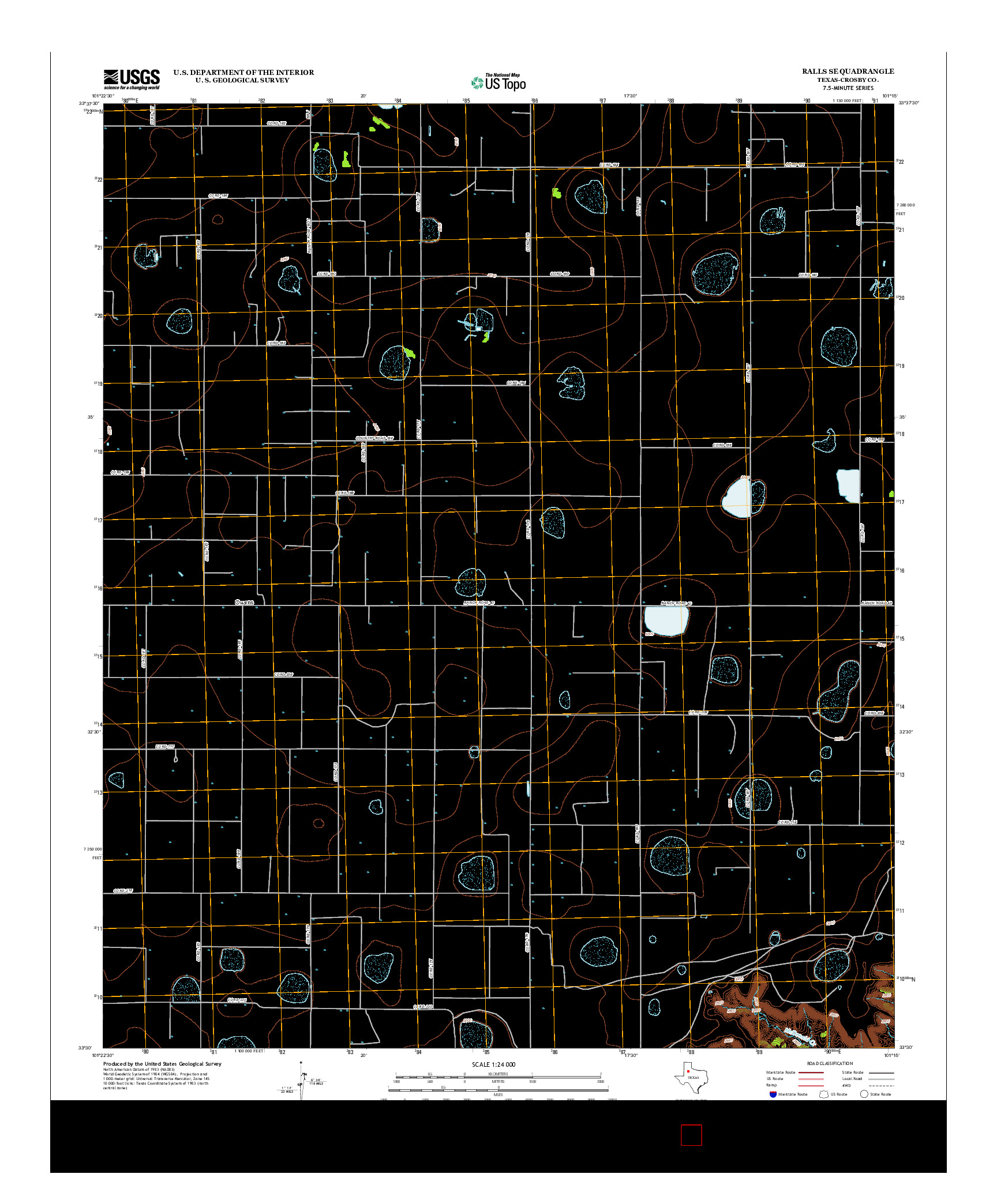 USGS US TOPO 7.5-MINUTE MAP FOR RALLS SE, TX 2012