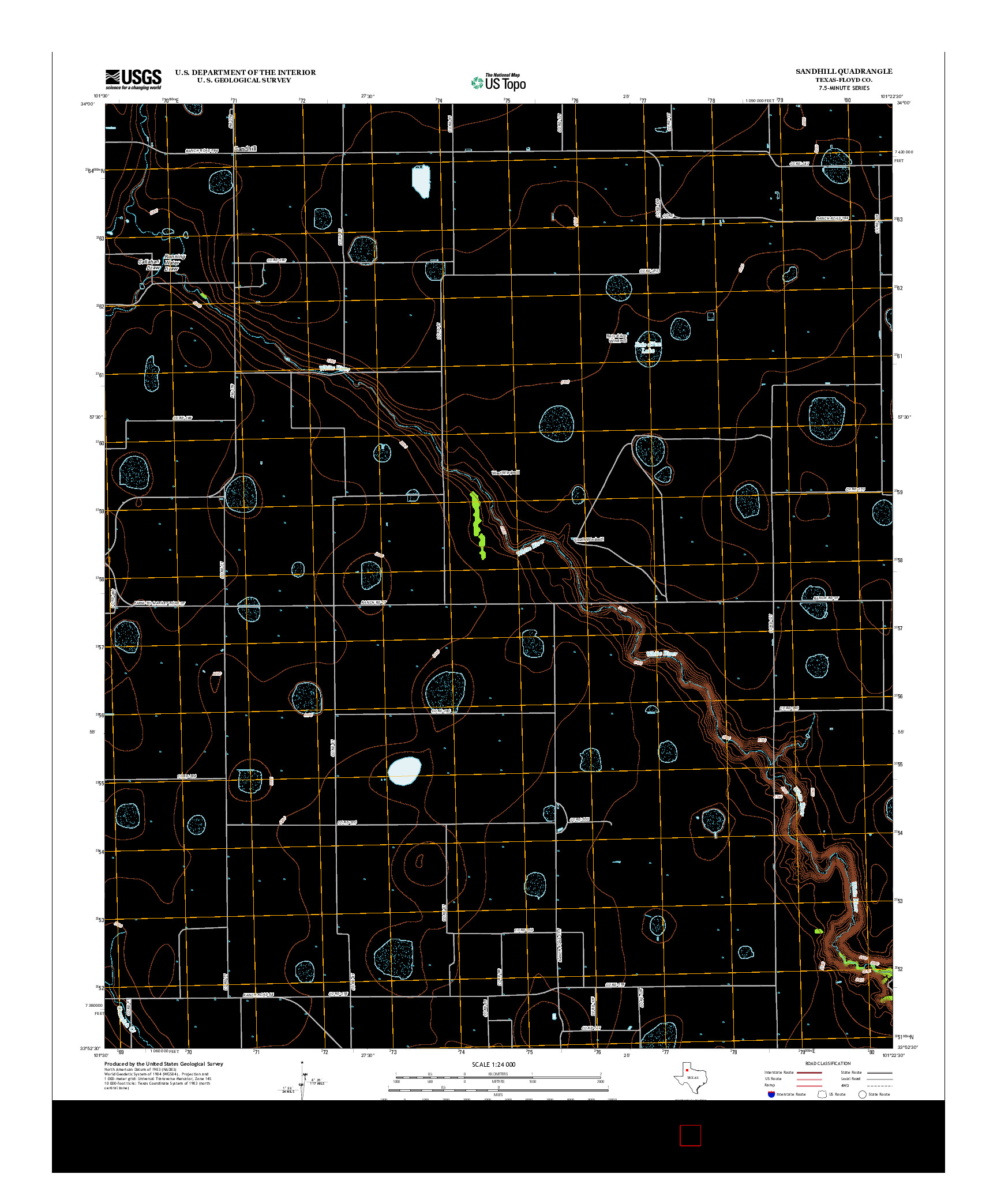 USGS US TOPO 7.5-MINUTE MAP FOR SANDHILL, TX 2012