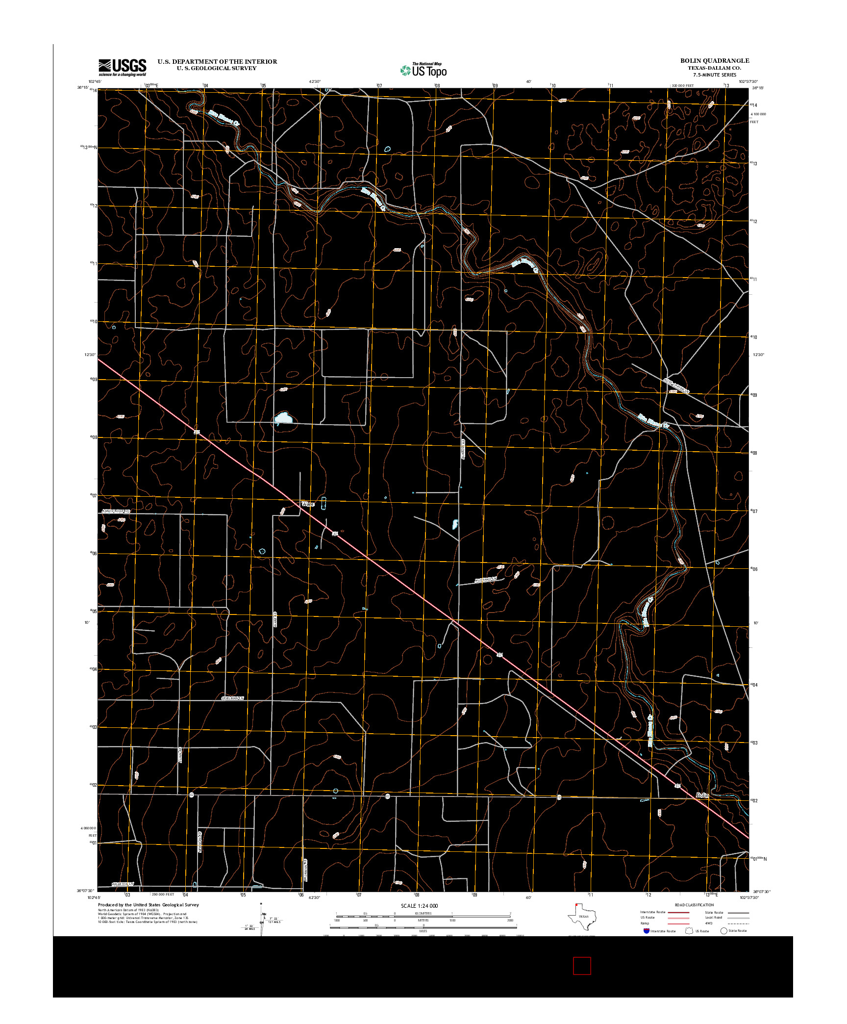 USGS US TOPO 7.5-MINUTE MAP FOR BOLIN, TX 2012