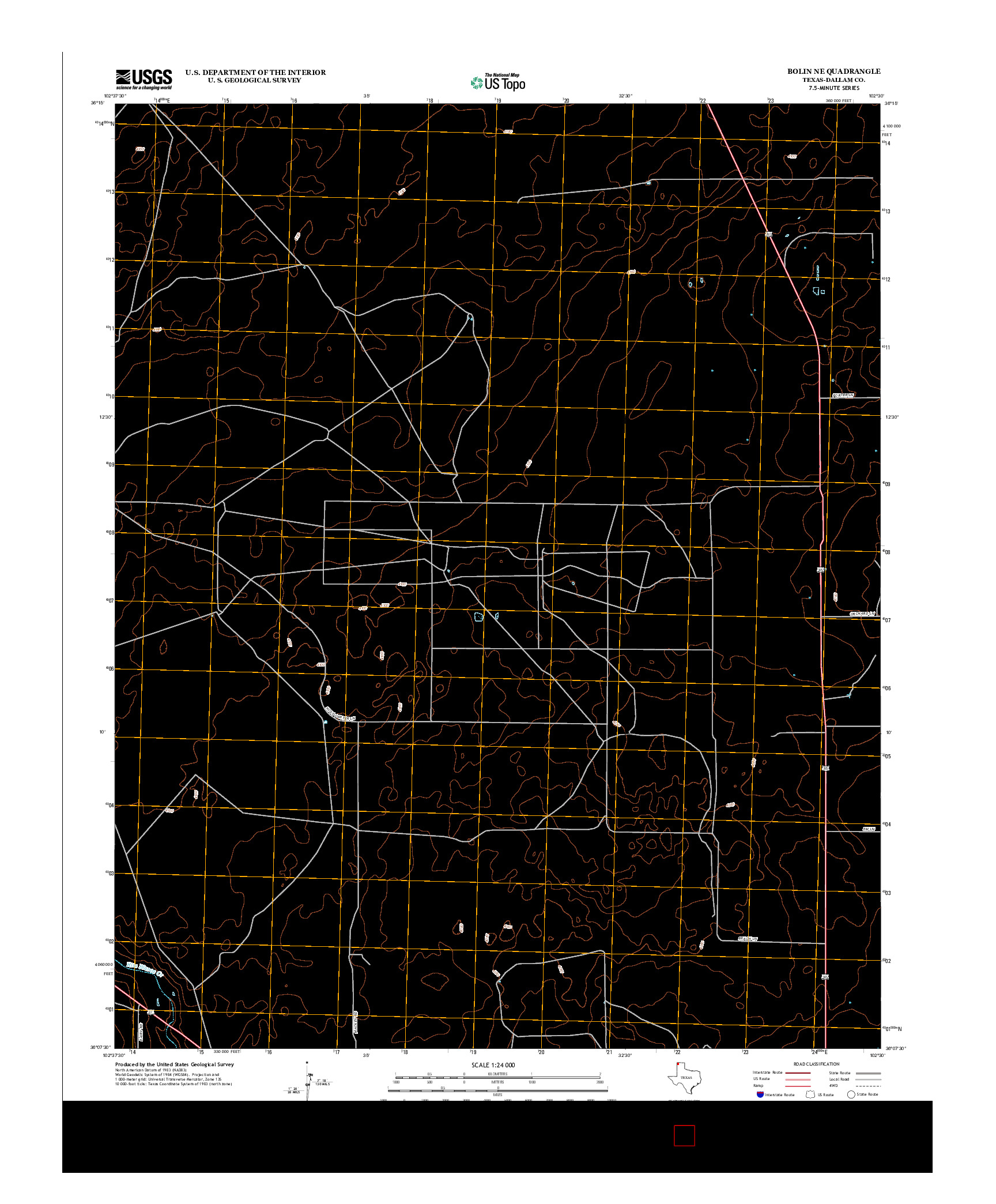 USGS US TOPO 7.5-MINUTE MAP FOR BOLIN NE, TX 2012